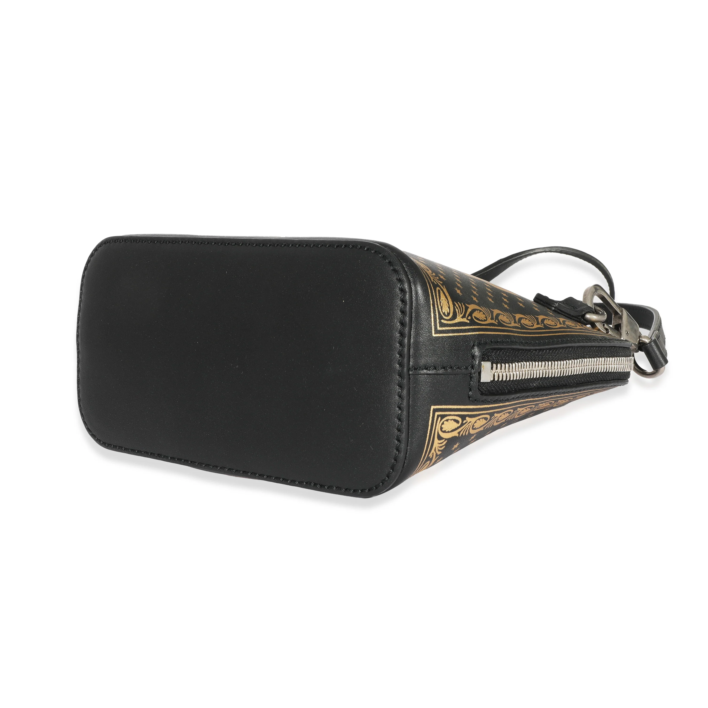 Black Leather Sega Script Dome Bag - Image 7