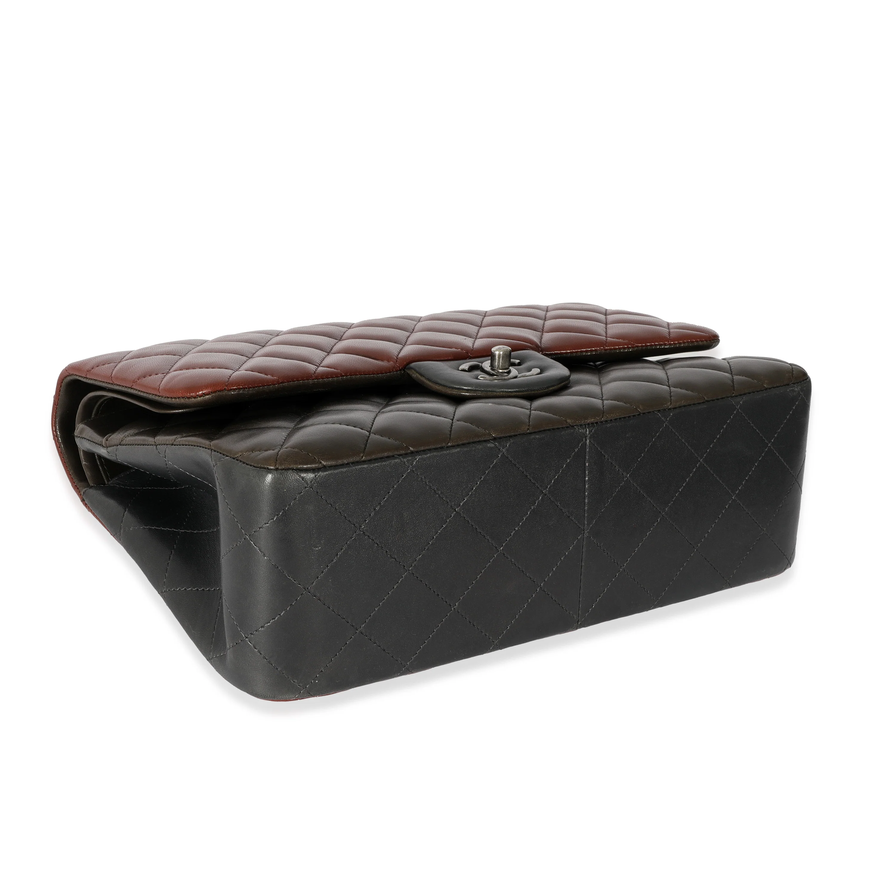 Bi-Color Quilted Lambskin Jumbo Double Flap Bag - Image 4