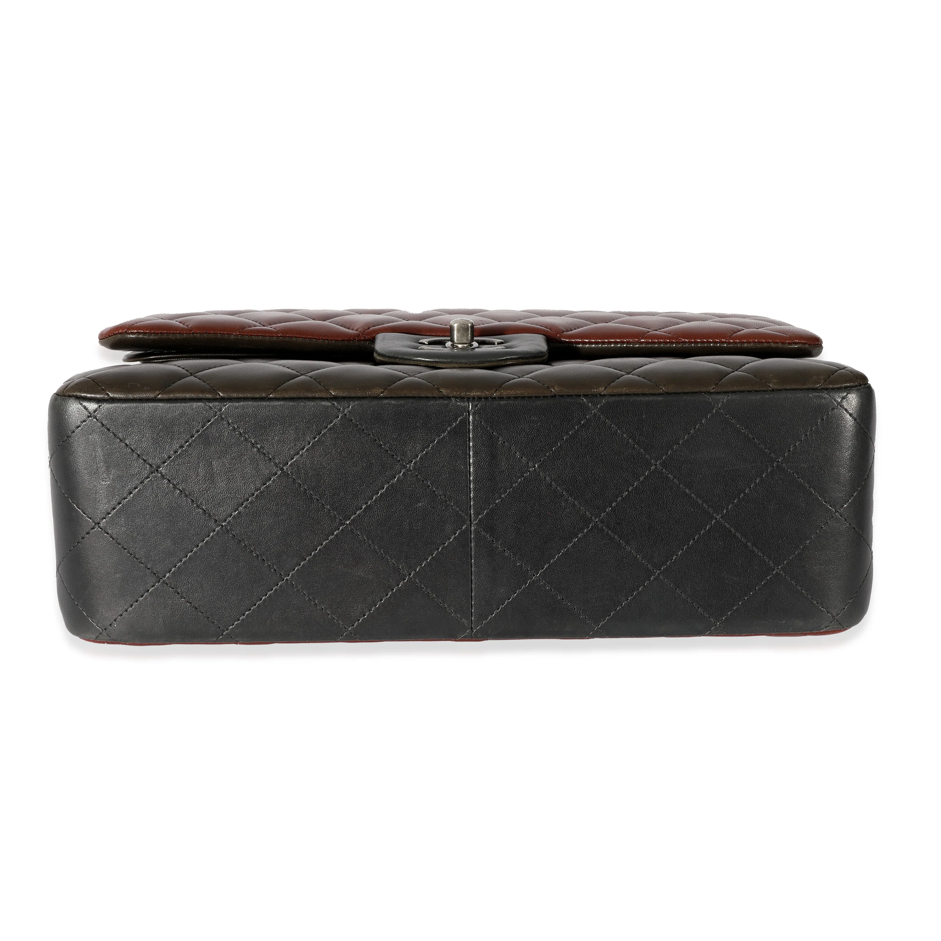 Bi-Color Quilted Lambskin Jumbo Double Flap Bag - Image 5