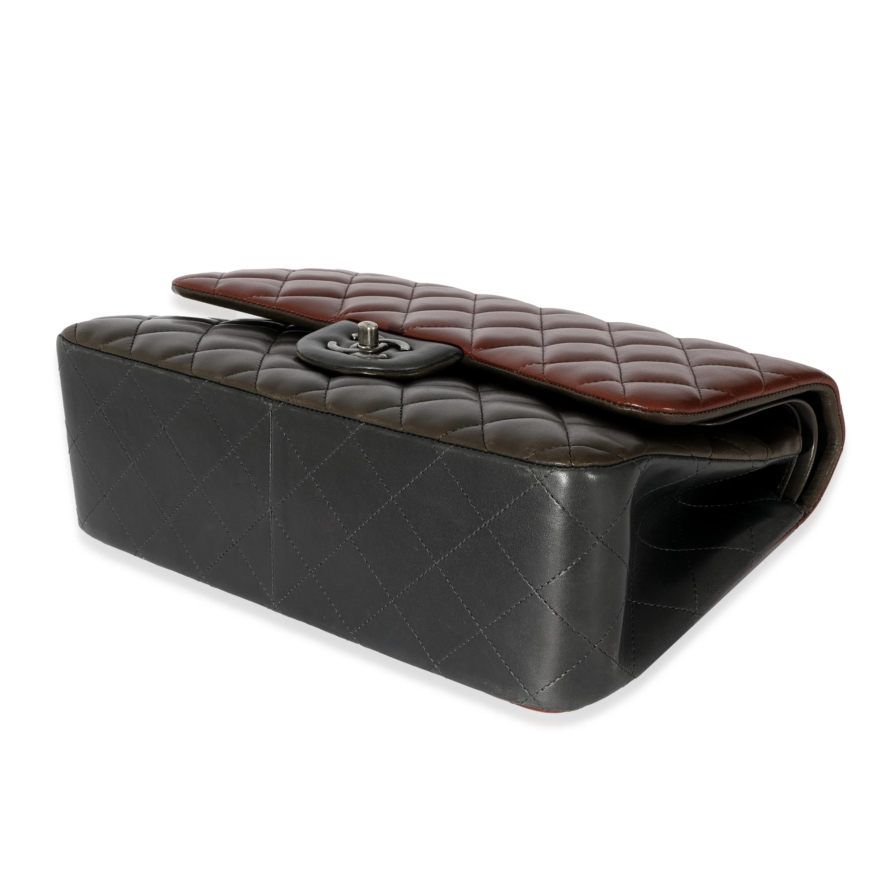 Bi-Color Quilted Lambskin Jumbo Double Flap Bag - Image 6