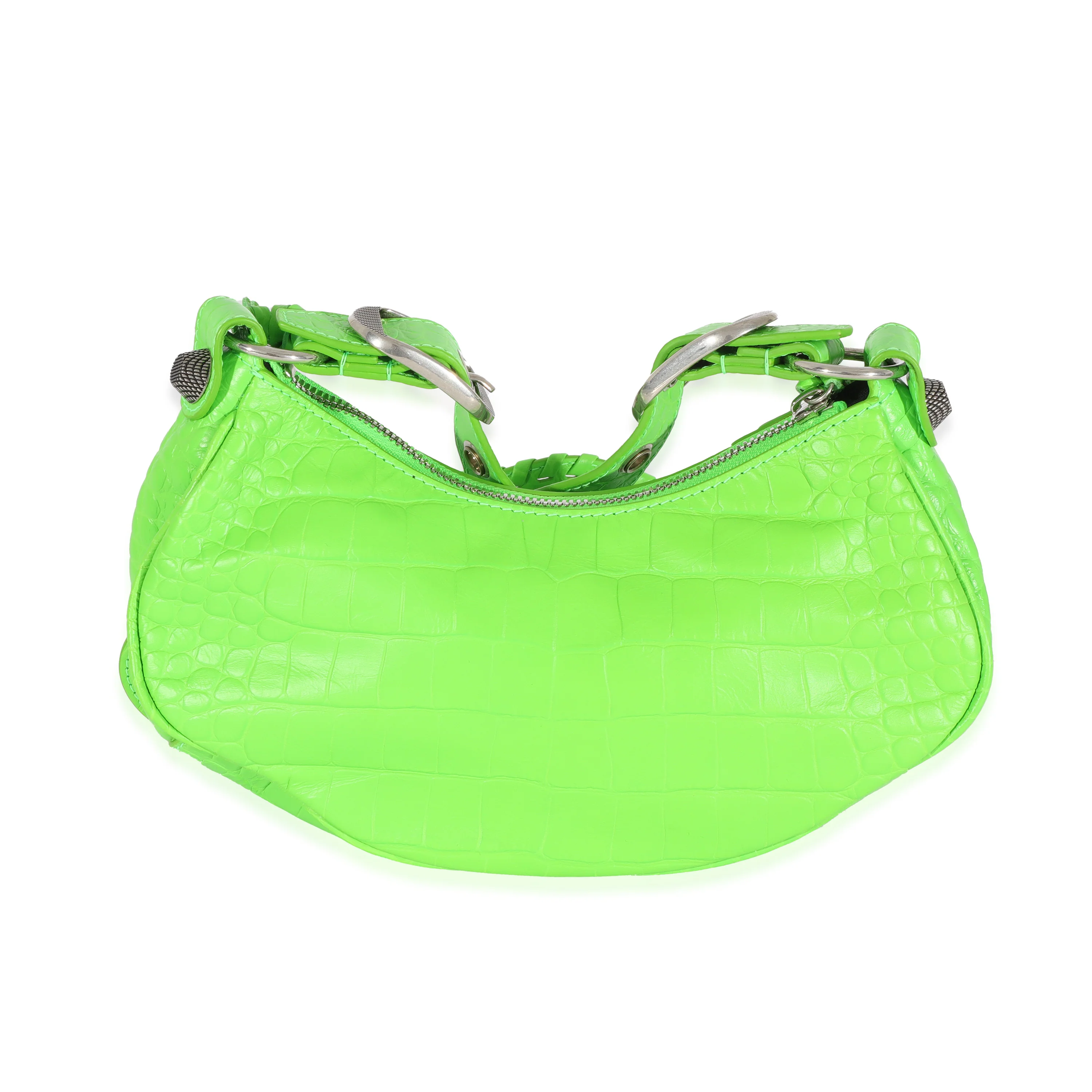 Neon Green Croc Embossed Le Cagole XS - Image 4
