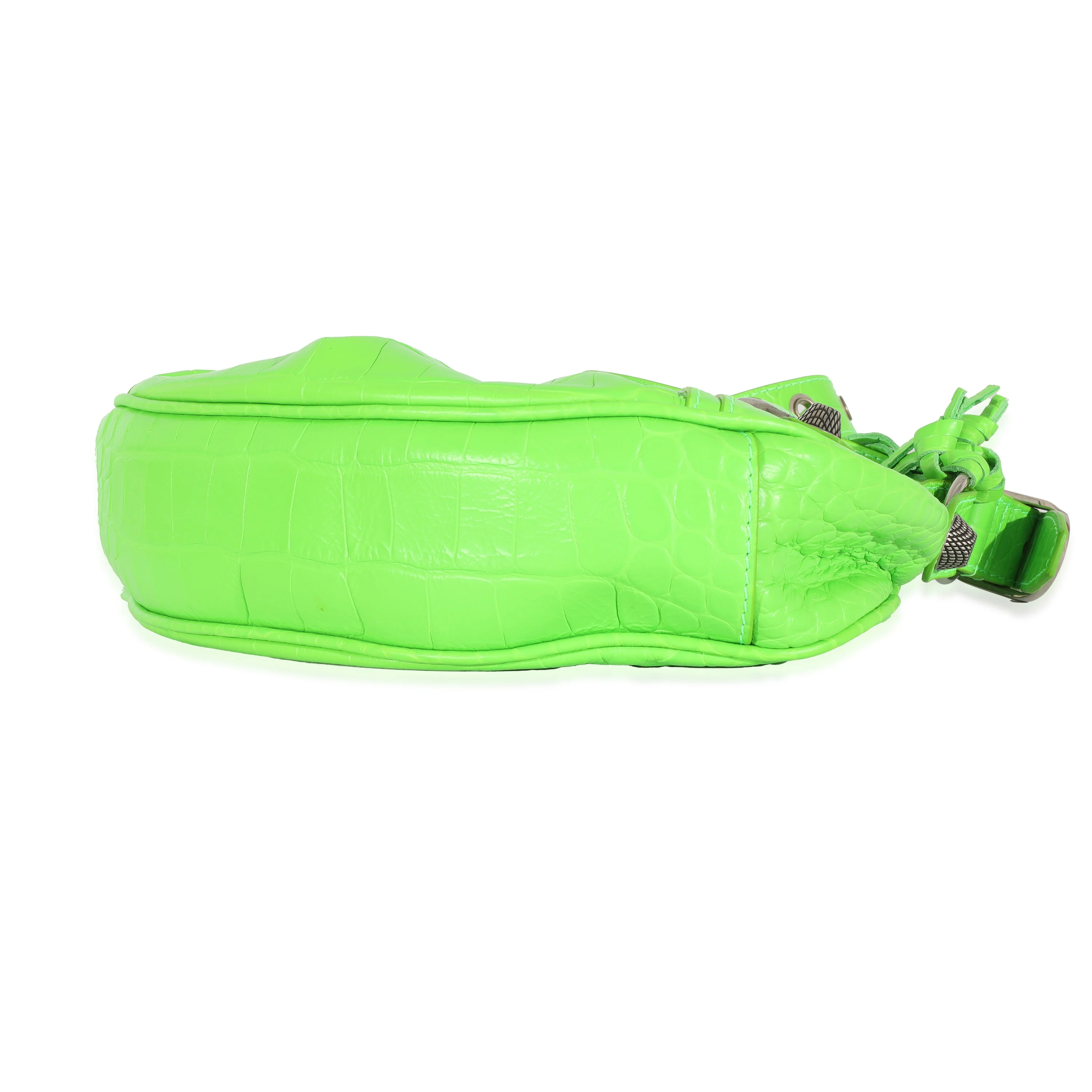 Neon Green Croc Embossed Le Cagole XS - Image 5