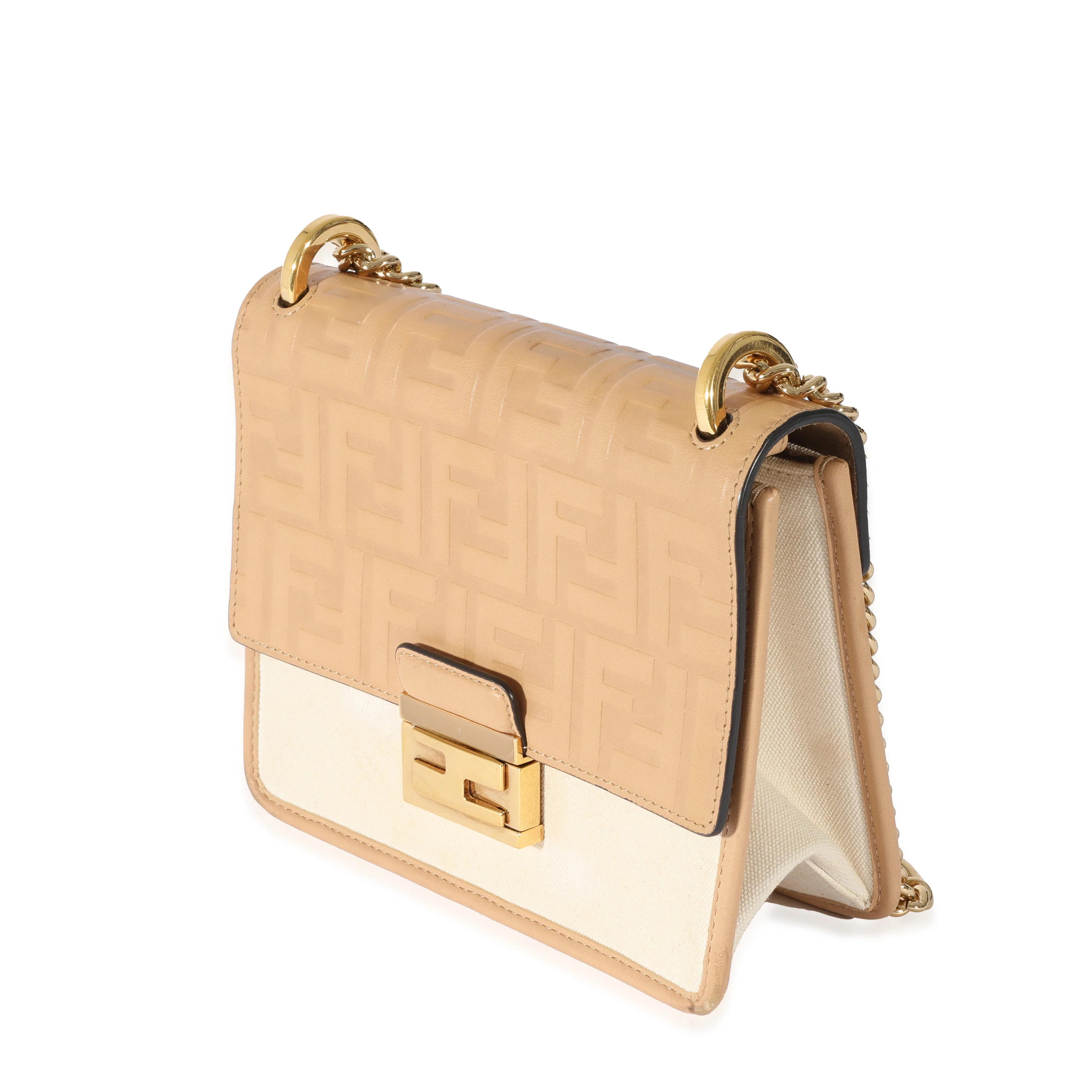Canvas Leather Beige Zucca Small U Kan Chain Bag - Image 2