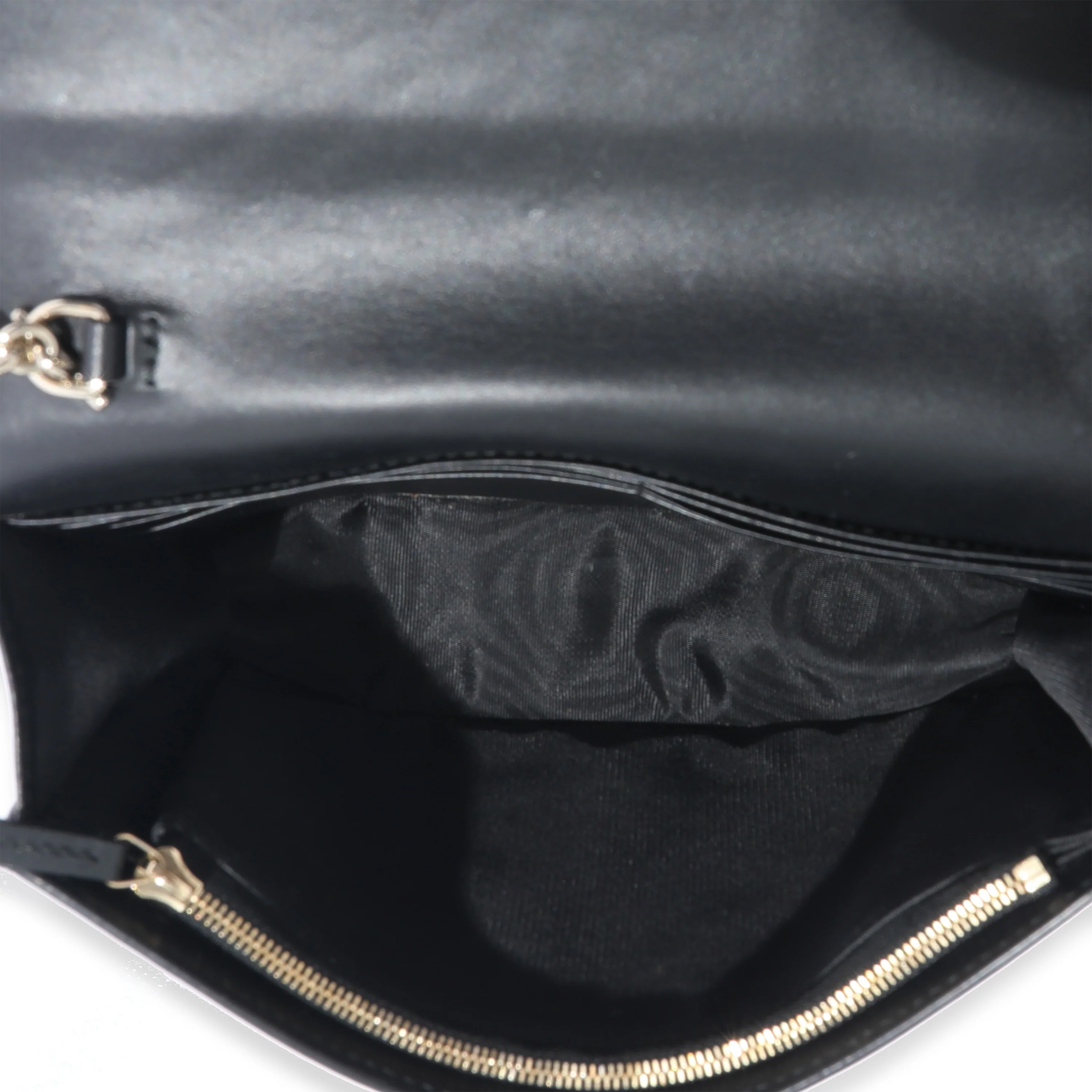 Gucci Black Leather Guccissima Bow Chain Wallet - Image 9