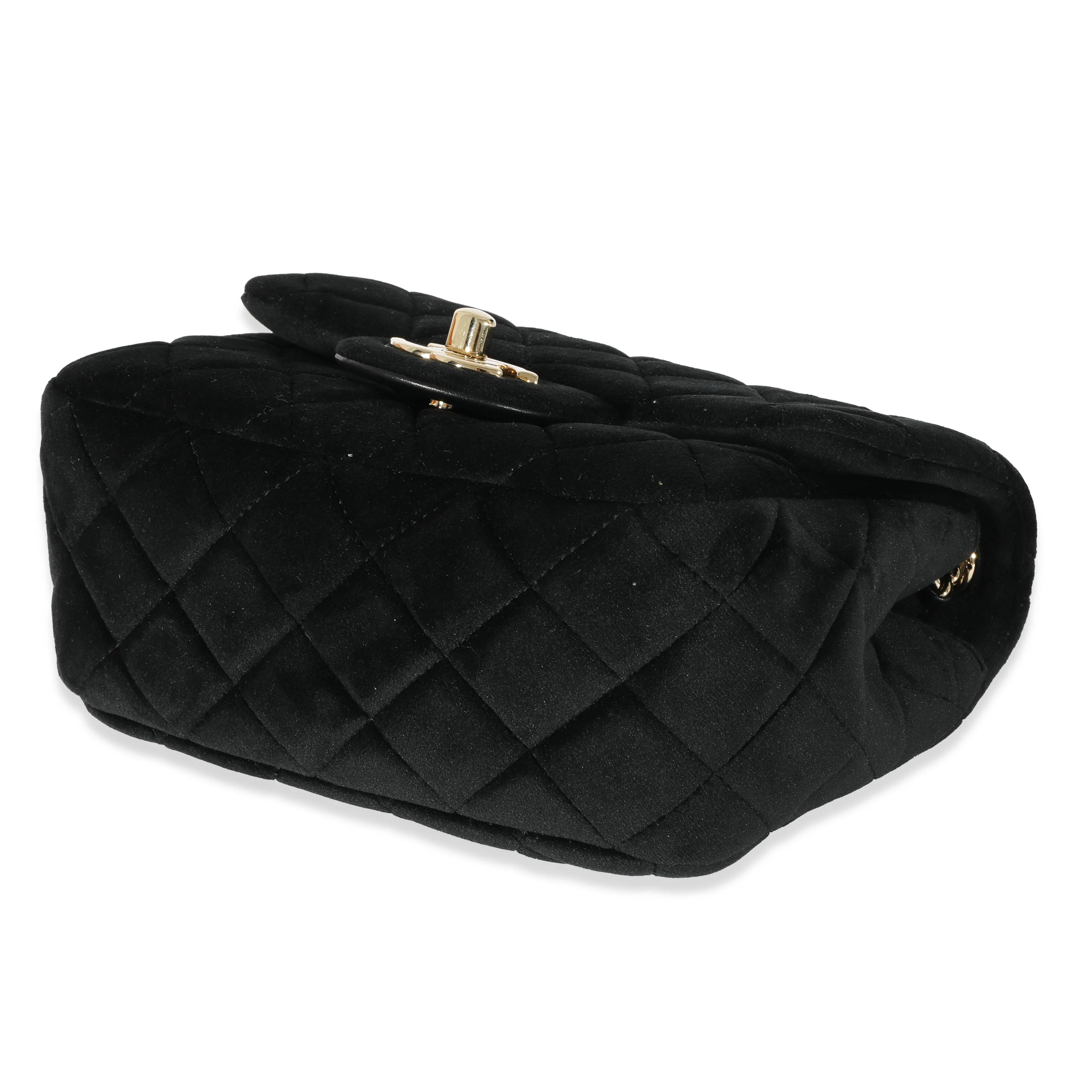 Black Velvet Pearl Crush Mini Square Flap - Image 6