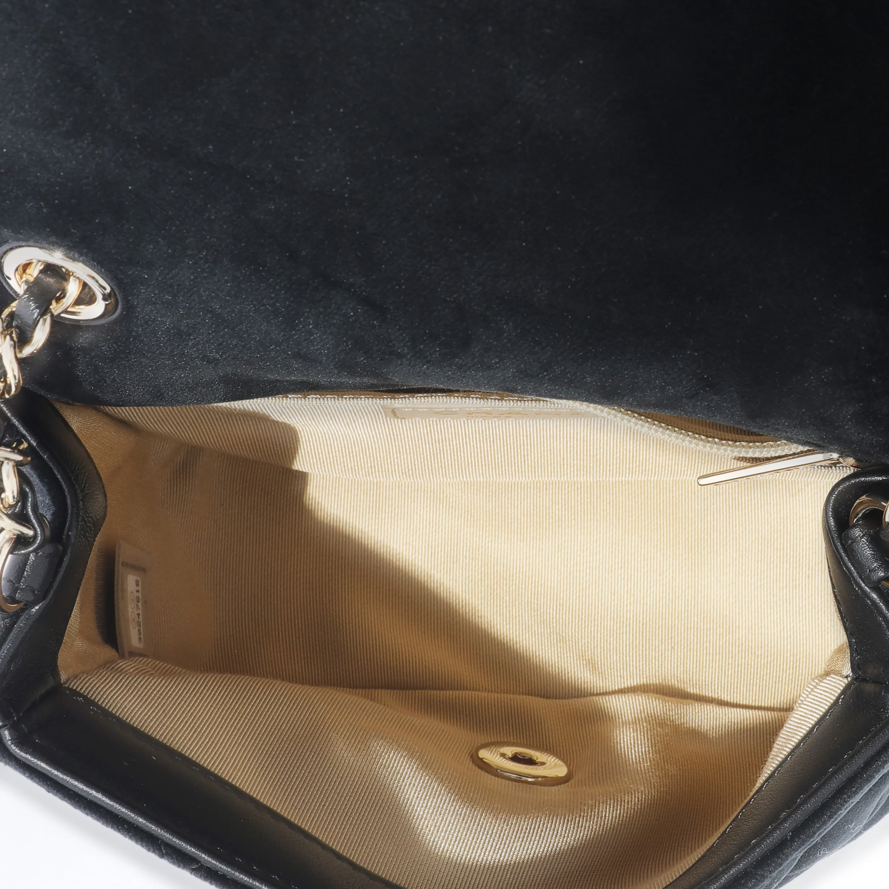 Black Velvet Pearl Crush Mini Square Flap - Image 8