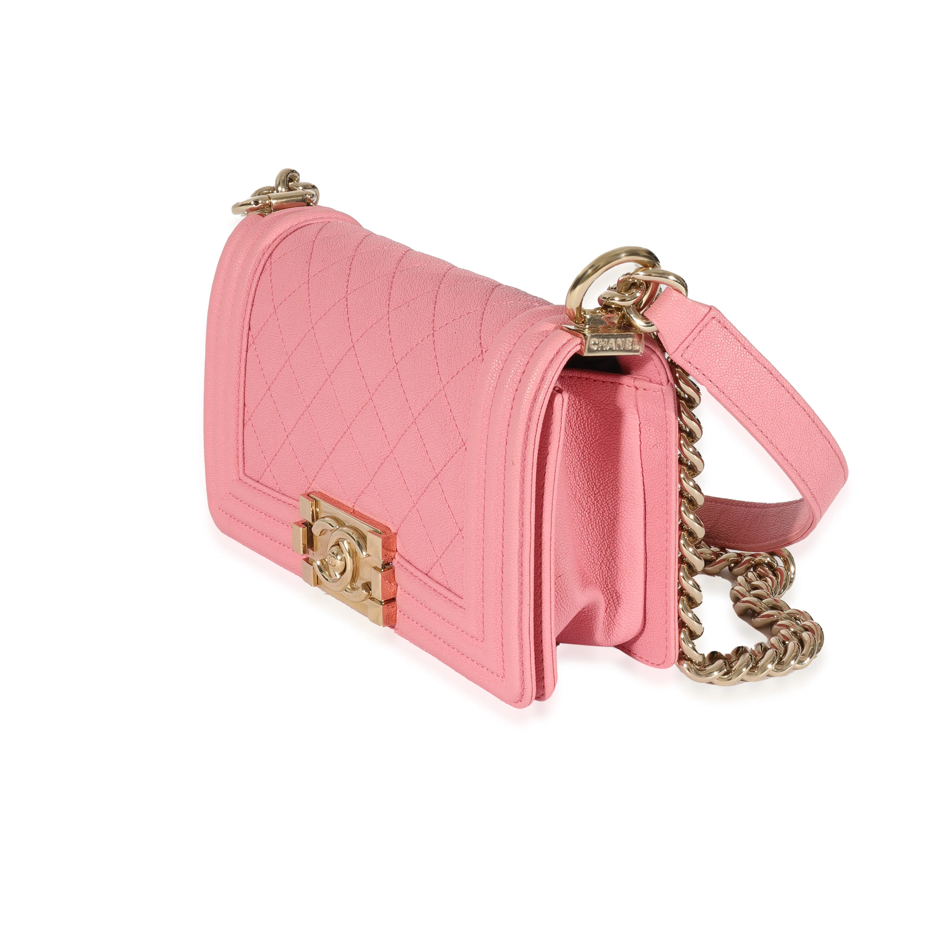 Chanel Pink Caviar Small Boy Bag - Image 2