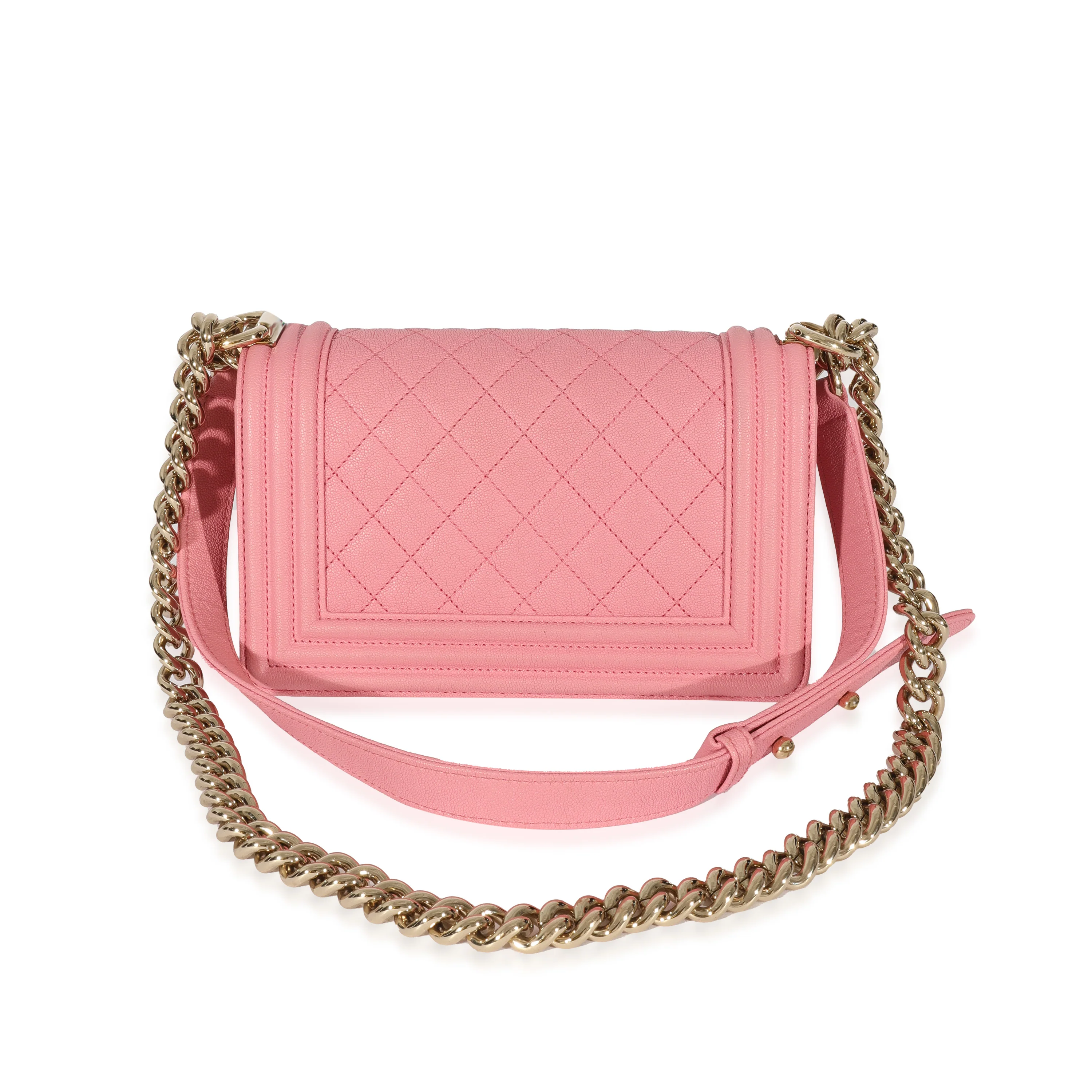 Chanel Pink Caviar Small Boy Bag - Image 3