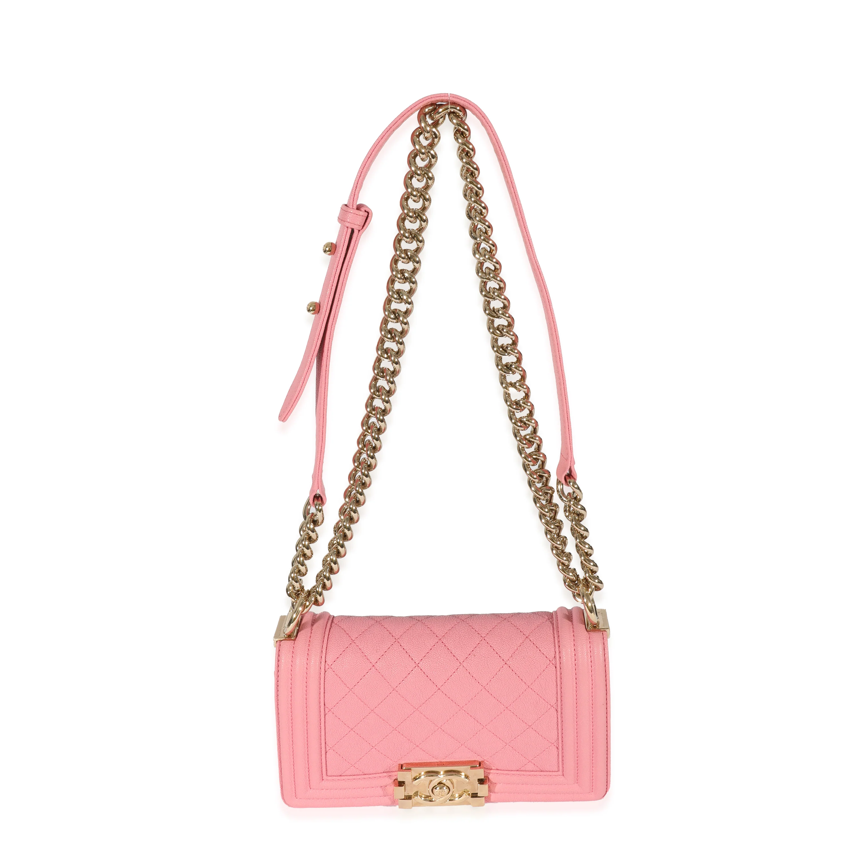 Chanel Pink Caviar Small Boy Bag - Image 4