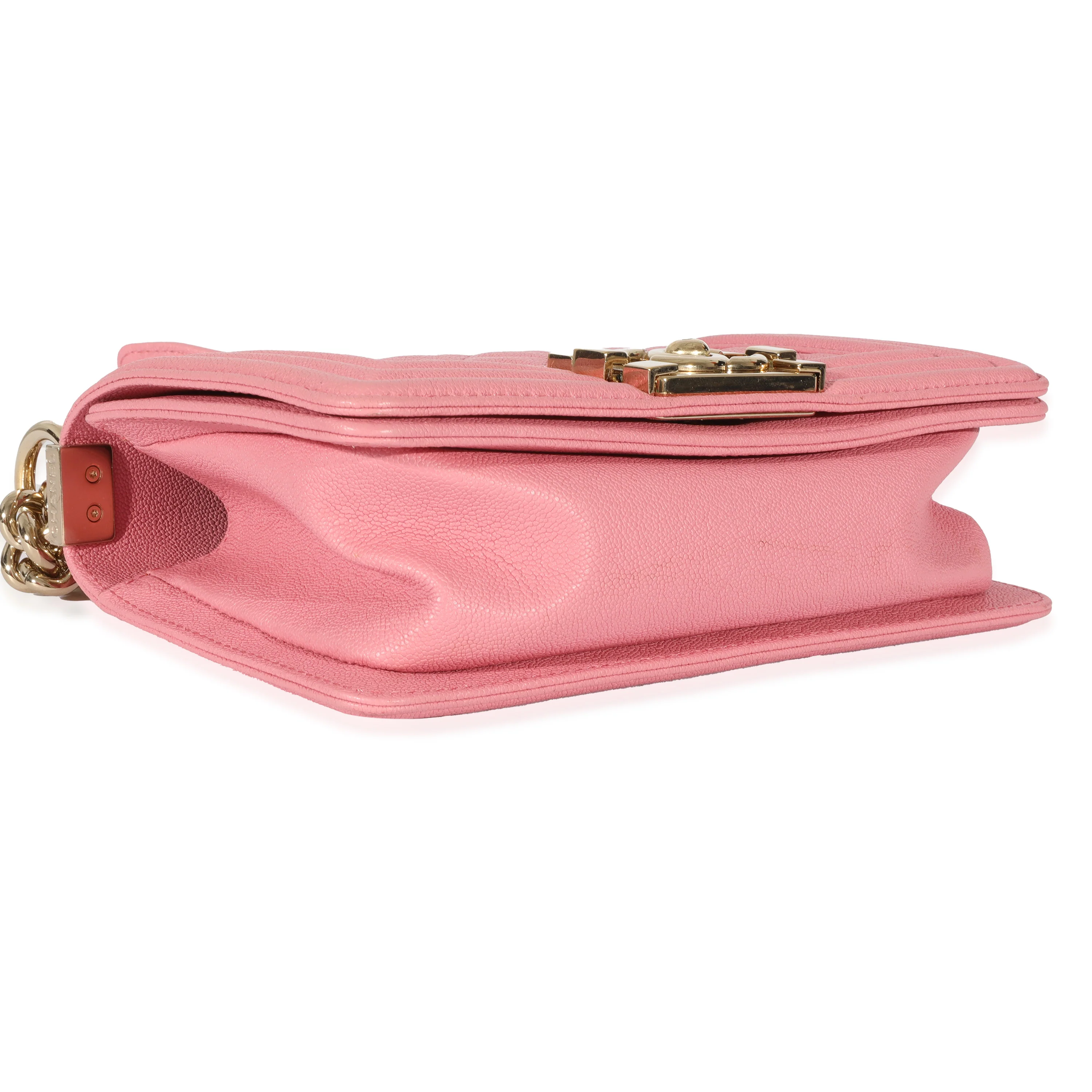 Chanel Pink Caviar Small Boy Bag - Image 7