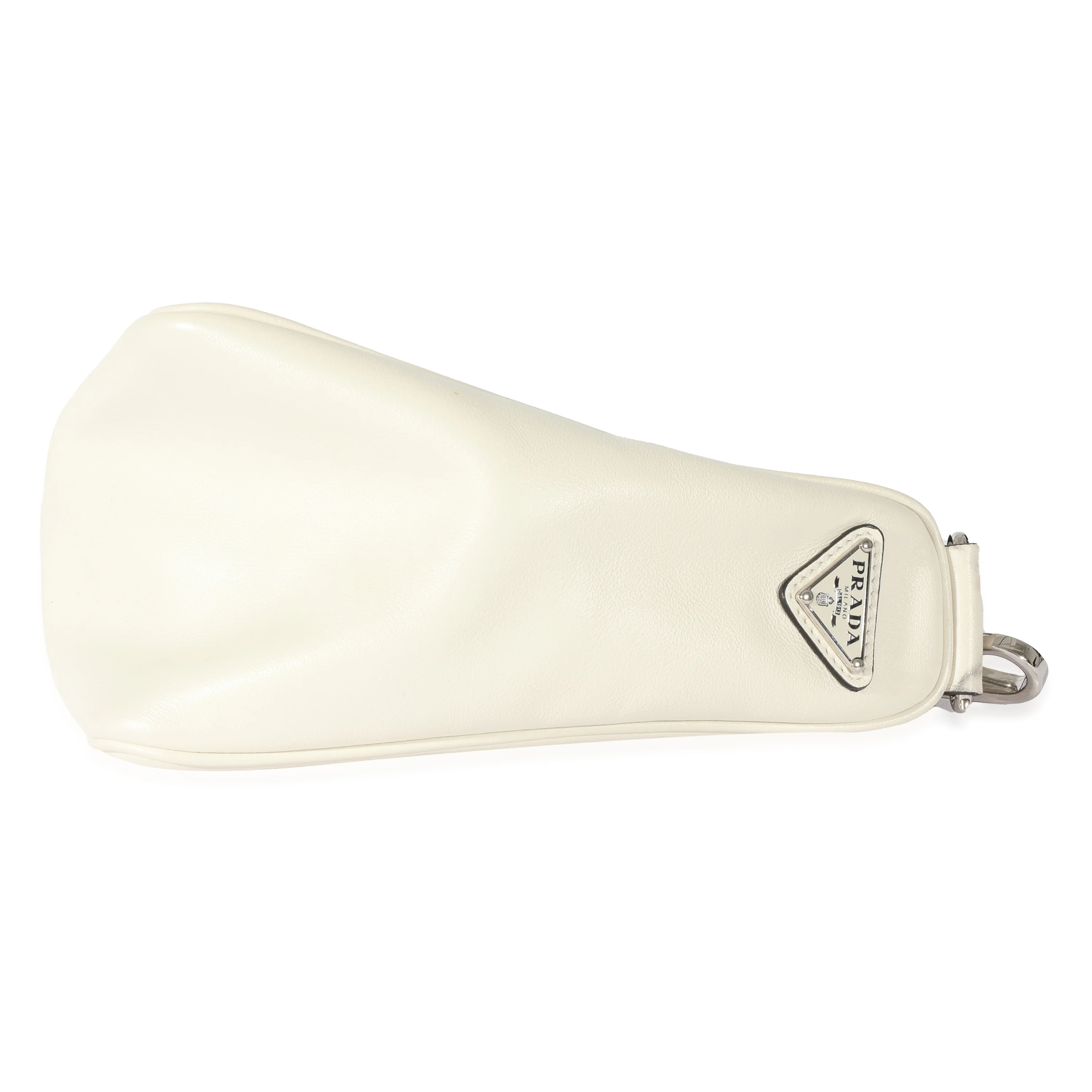White Leather Triangle Crossbody Bag - Image 6