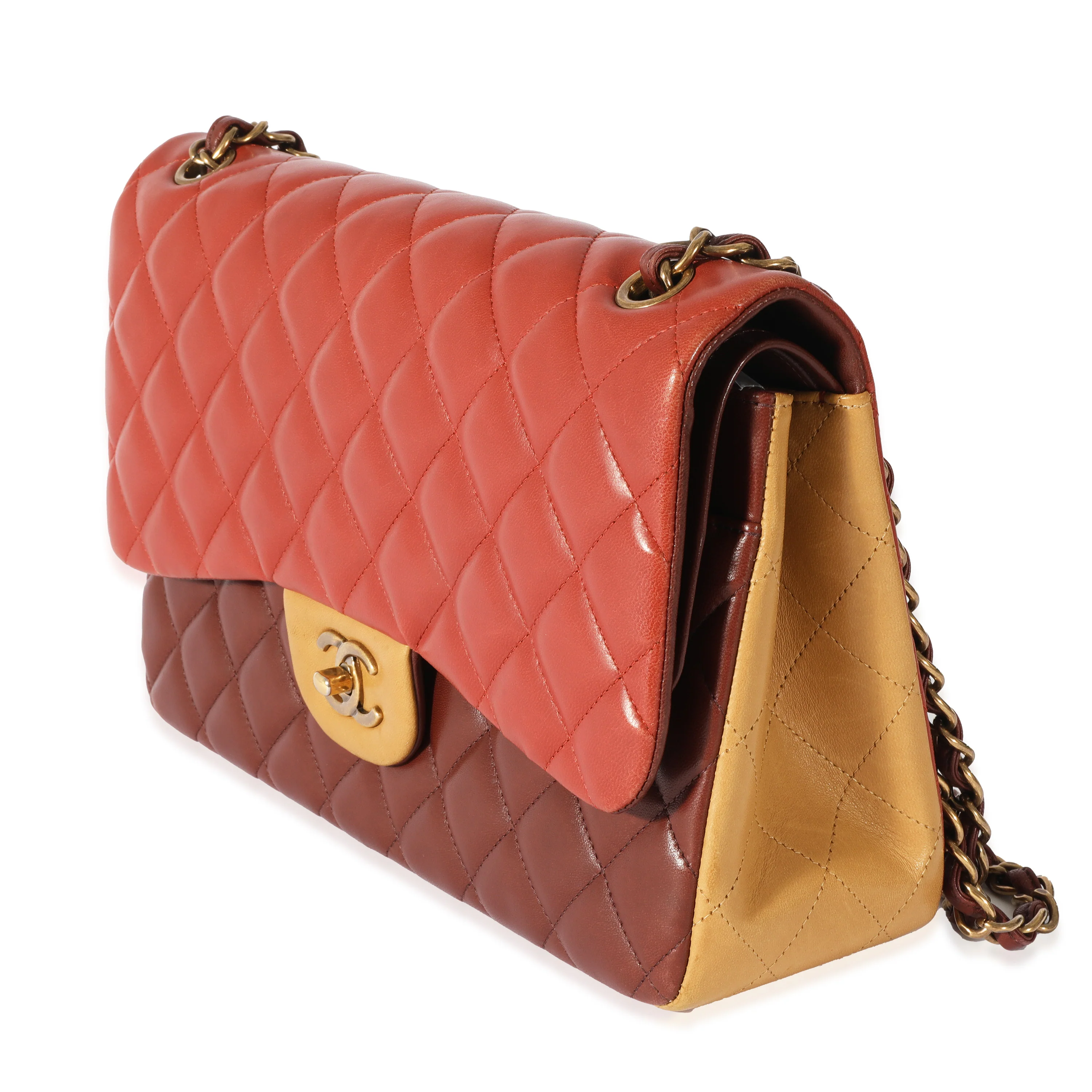 Tri-Color Lambskin Jumbo Double Flap Bag - Image 2