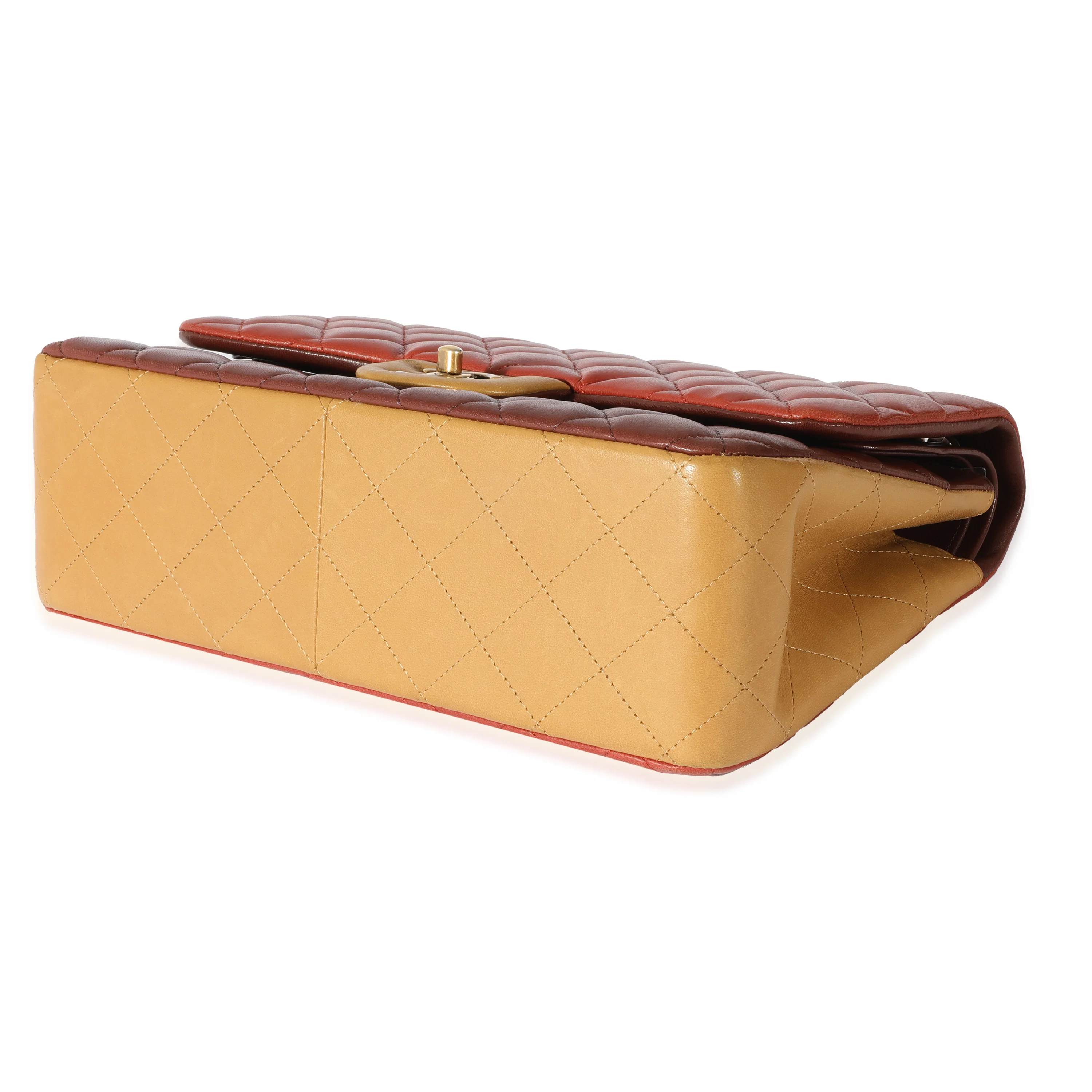 Tri-Color Lambskin Jumbo Double Flap Bag - Image 6