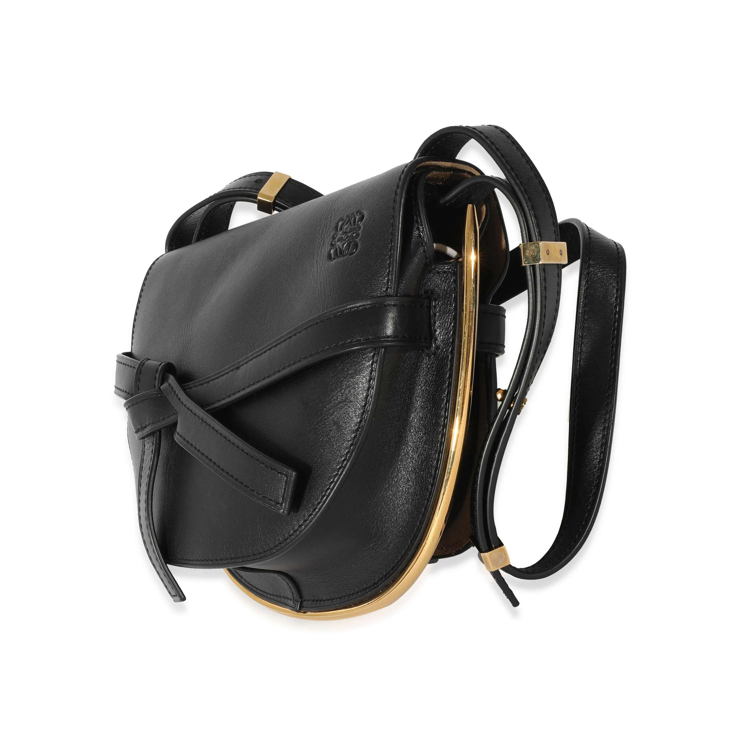 Loewe Black Leather Metal Medium Gate Bag - Image 2