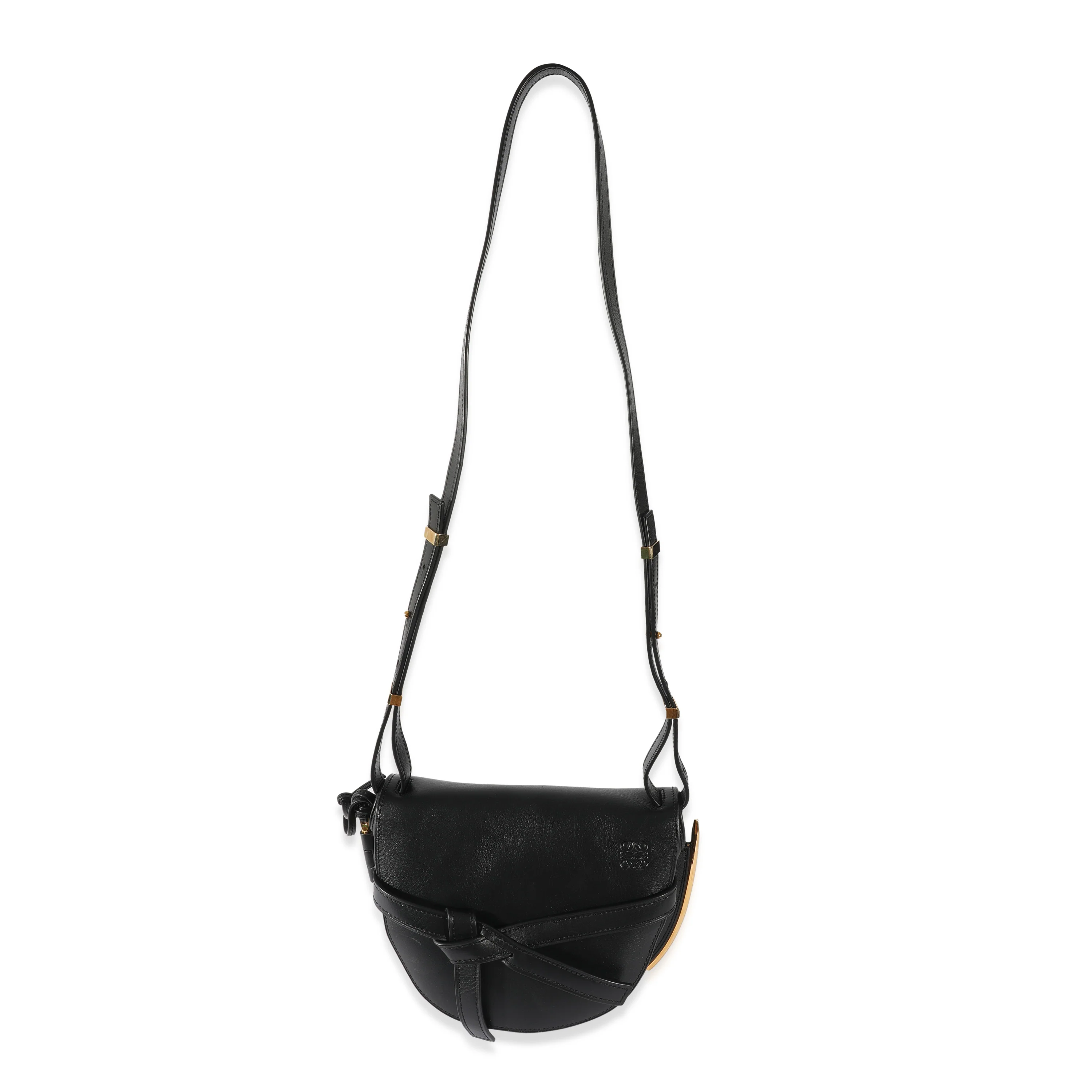 Loewe Black Leather Metal Medium Gate Bag - Image 7