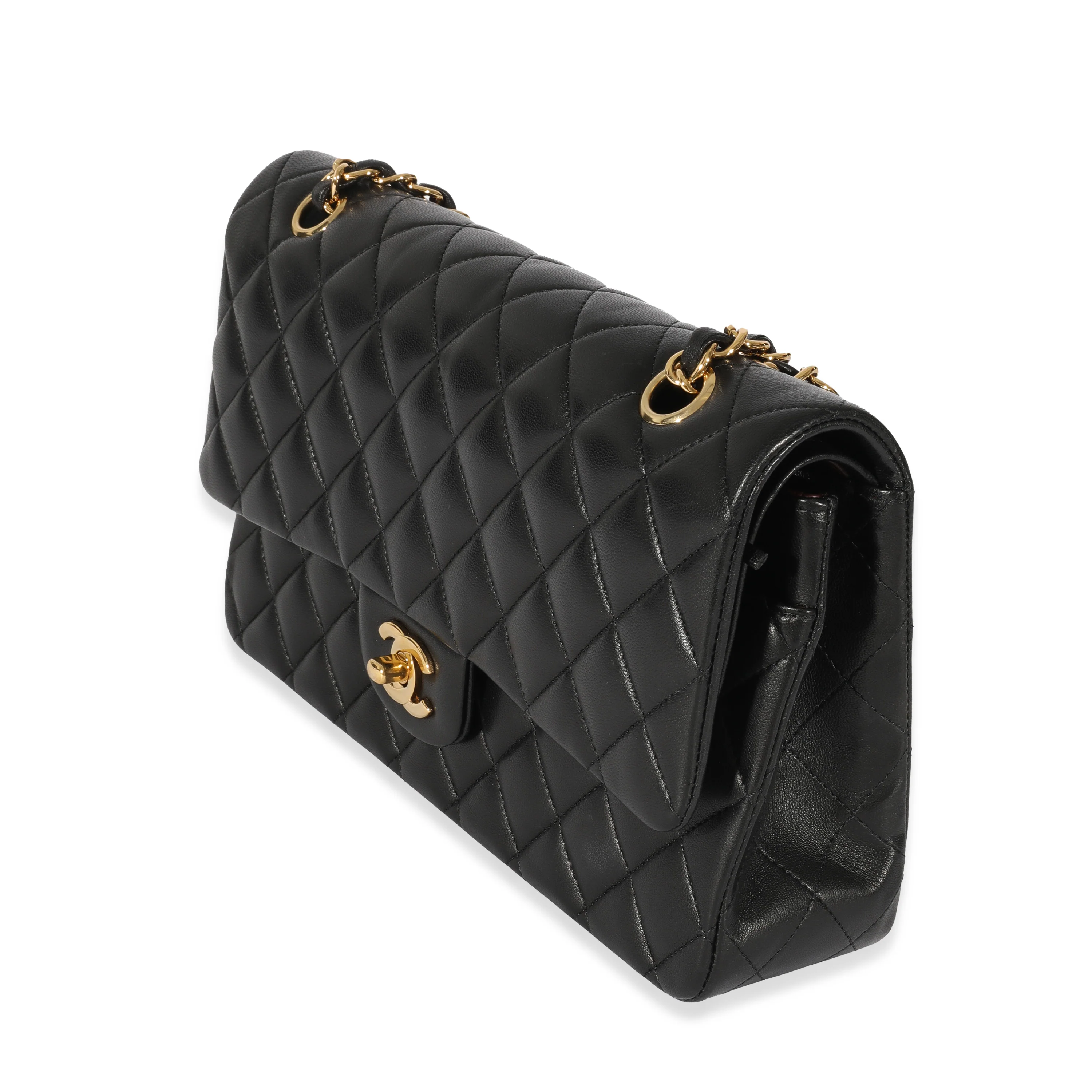Chanel Black Quilted Lambskin Medium Classic Double Flap - Image 2