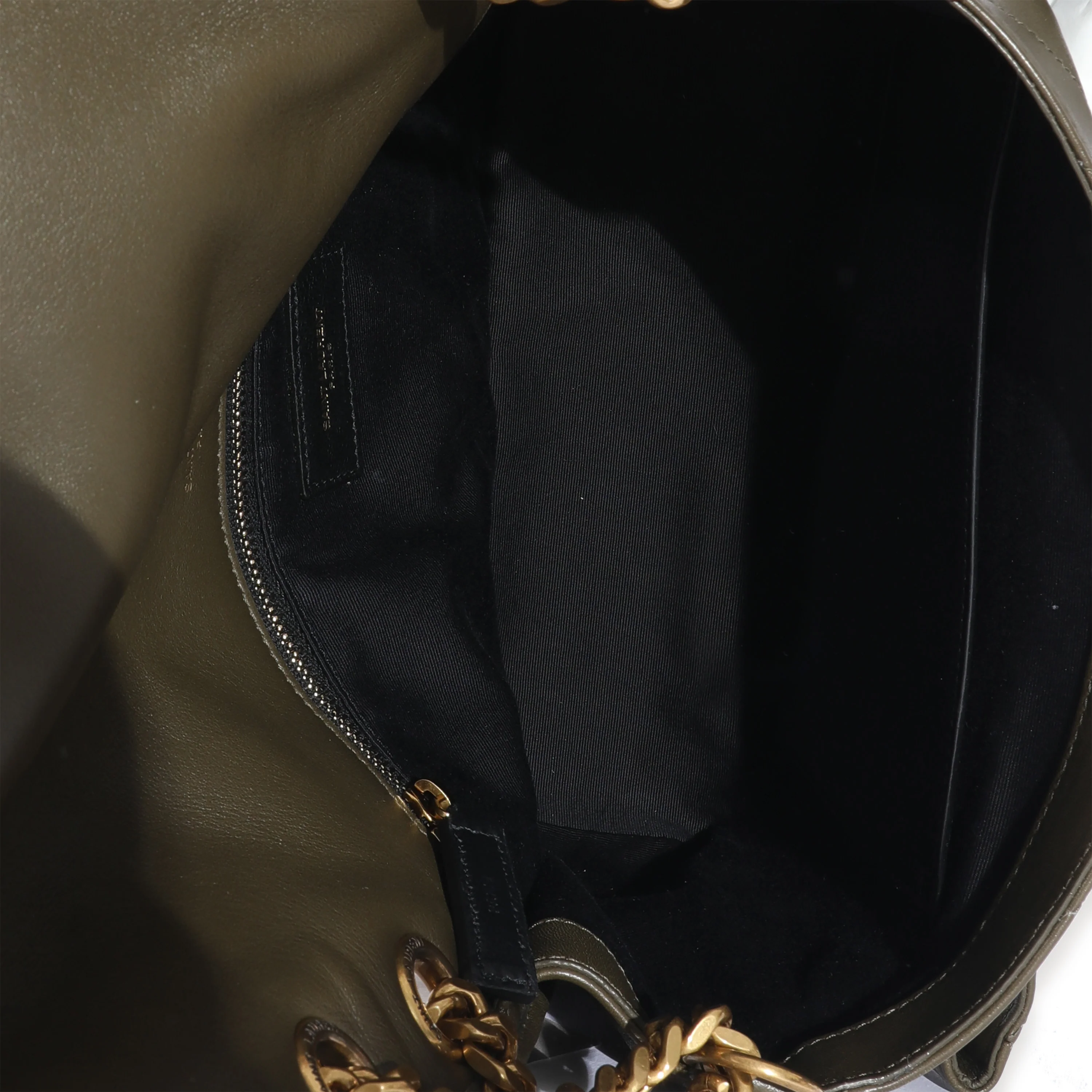 Saint Laurent Khaki Leather Medium Niki - Image 8