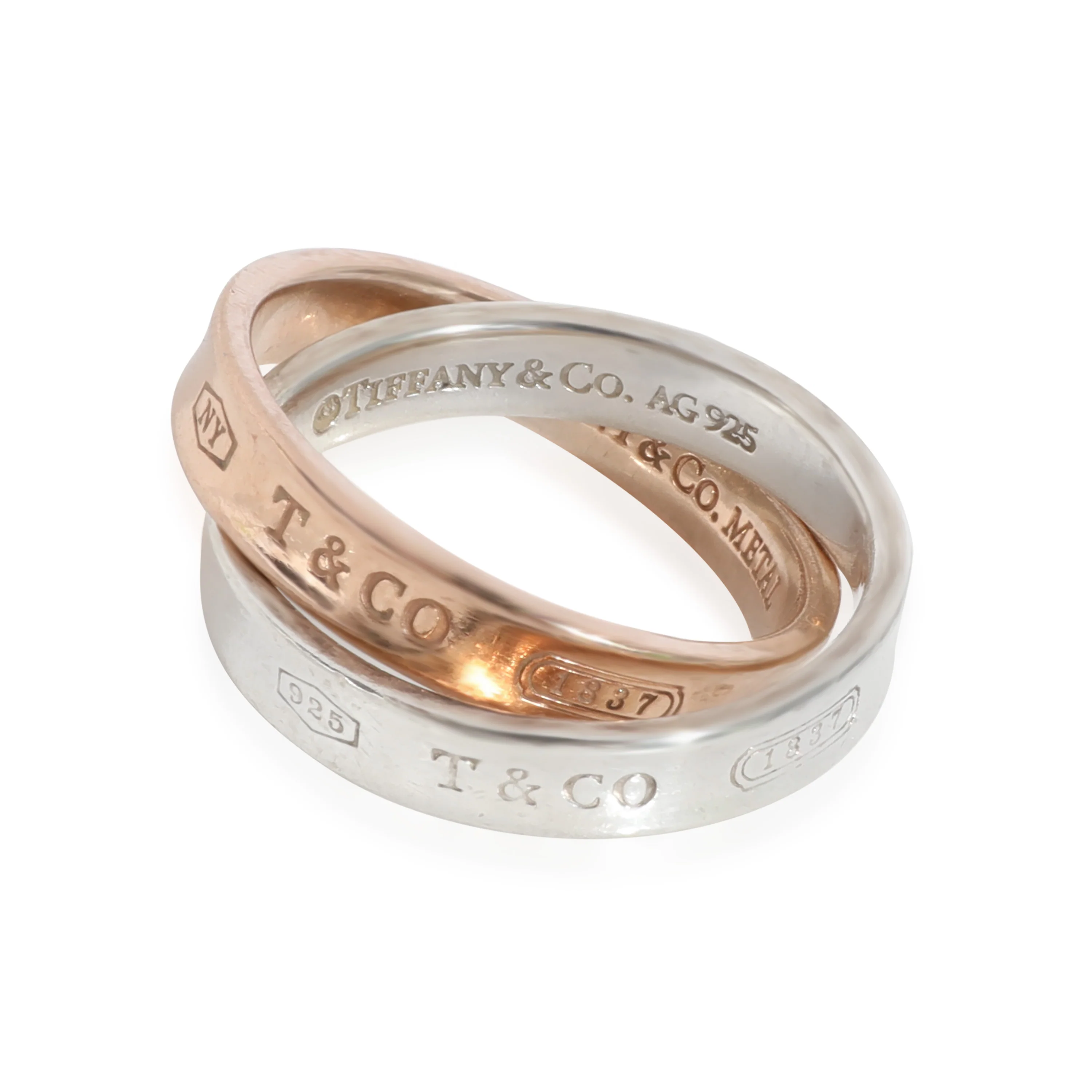 Interlocking Circles Ring in Sterling Silver & Rubedo - Image 2