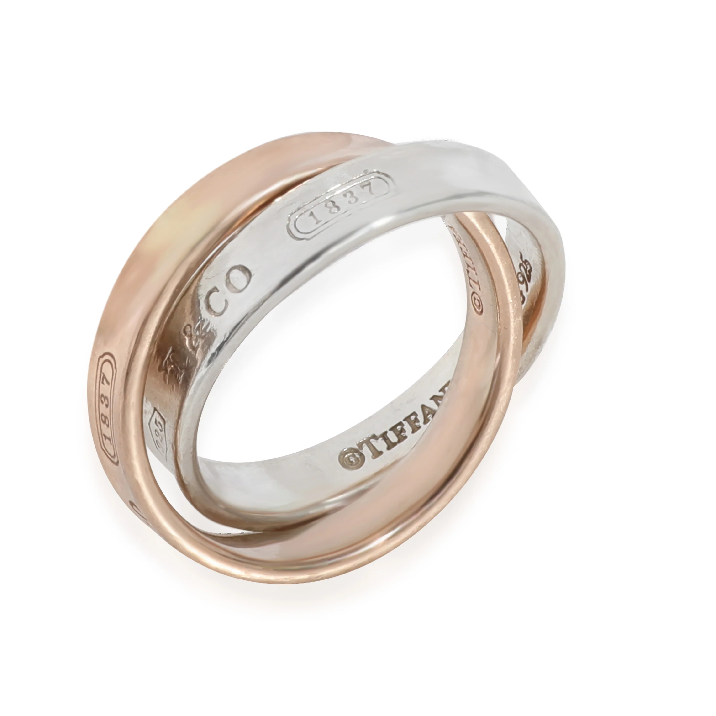 Interlocking Circles Ring in Sterling Silver & Rubedo - Image 3