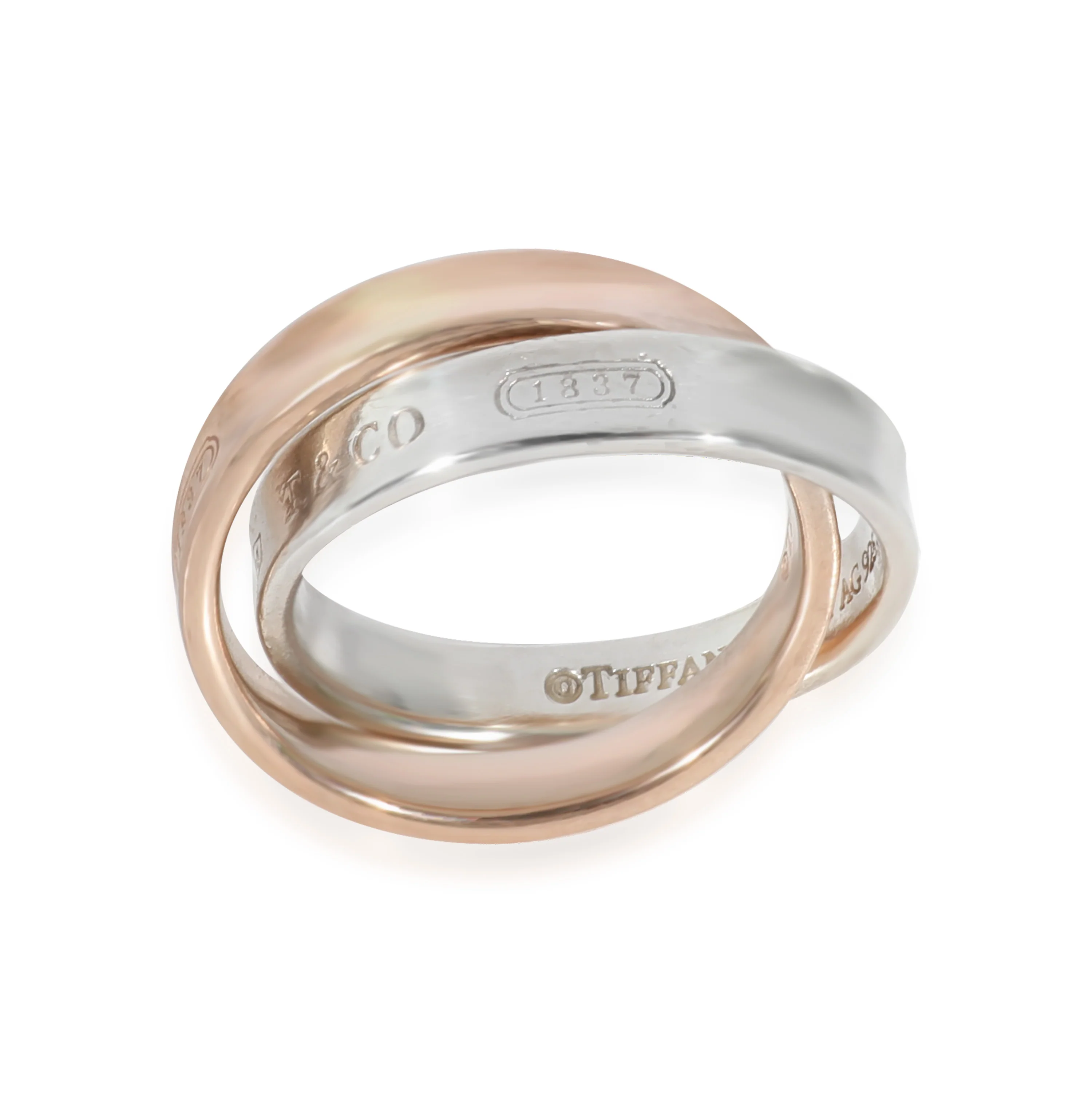Interlocking Circles Ring in Sterling Silver & Rubedo - Image 4