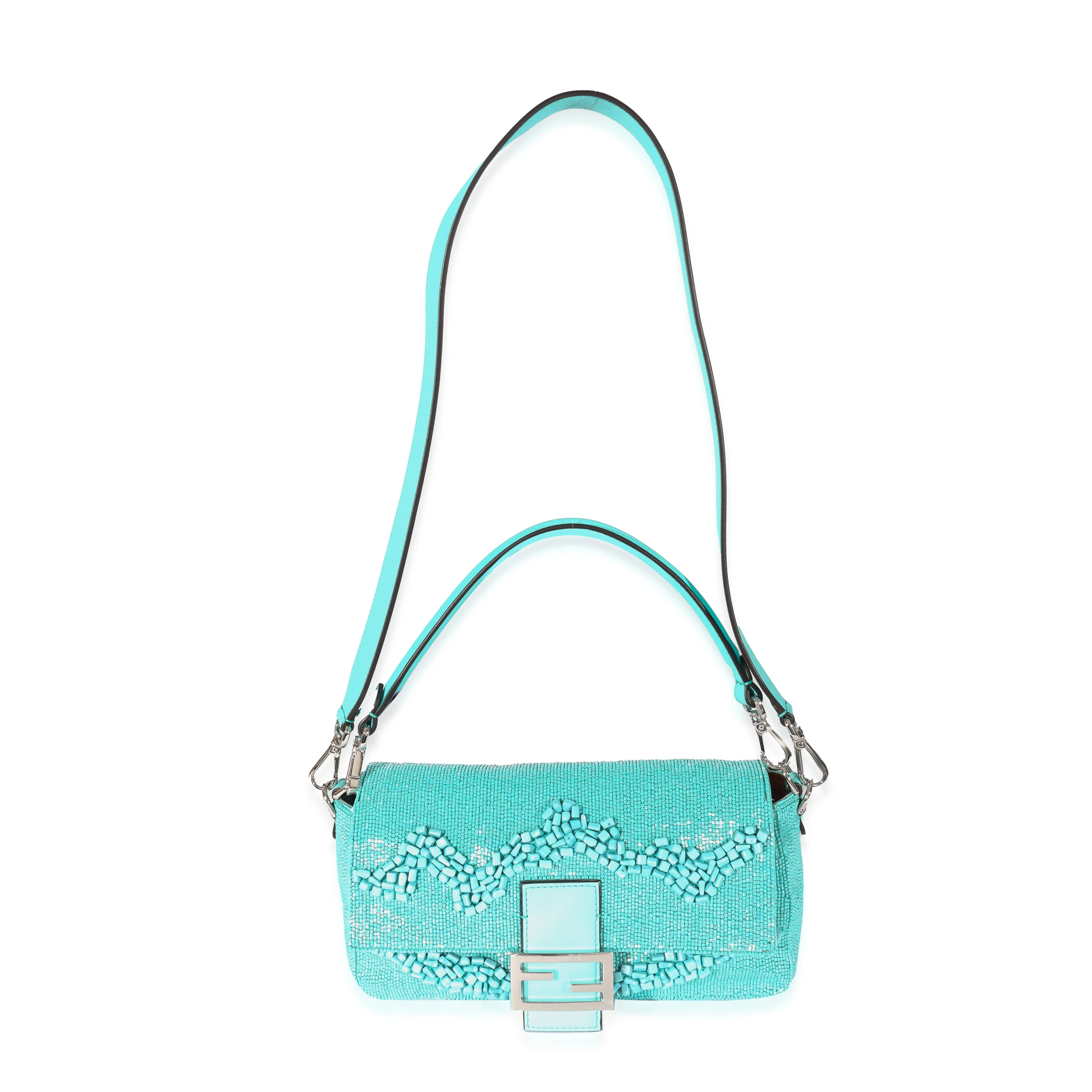 Fendi Re-Edition Turquoise Stone Bead Baguette - Image 8