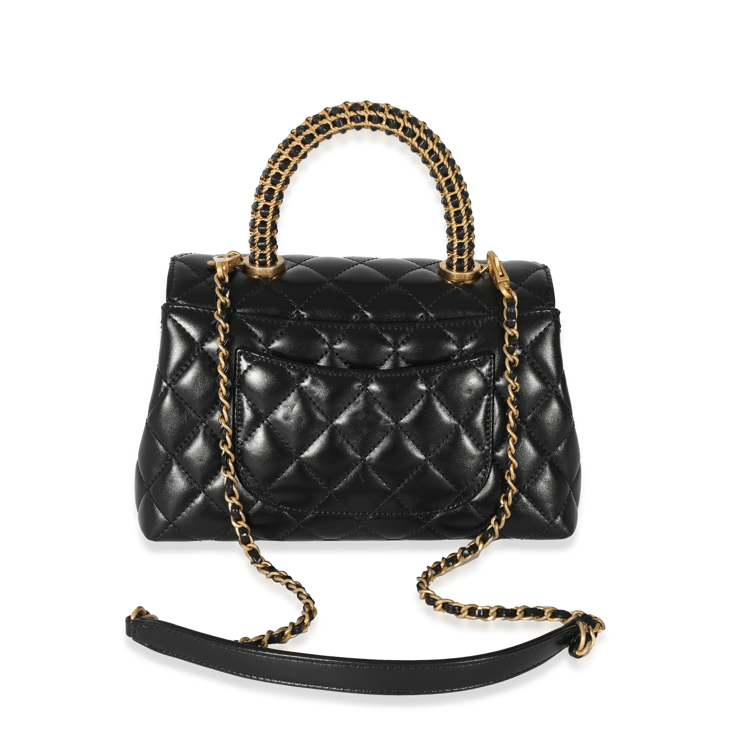 Chanel 22P Black Quilted Small Coco Top Handle Flap - Image 3