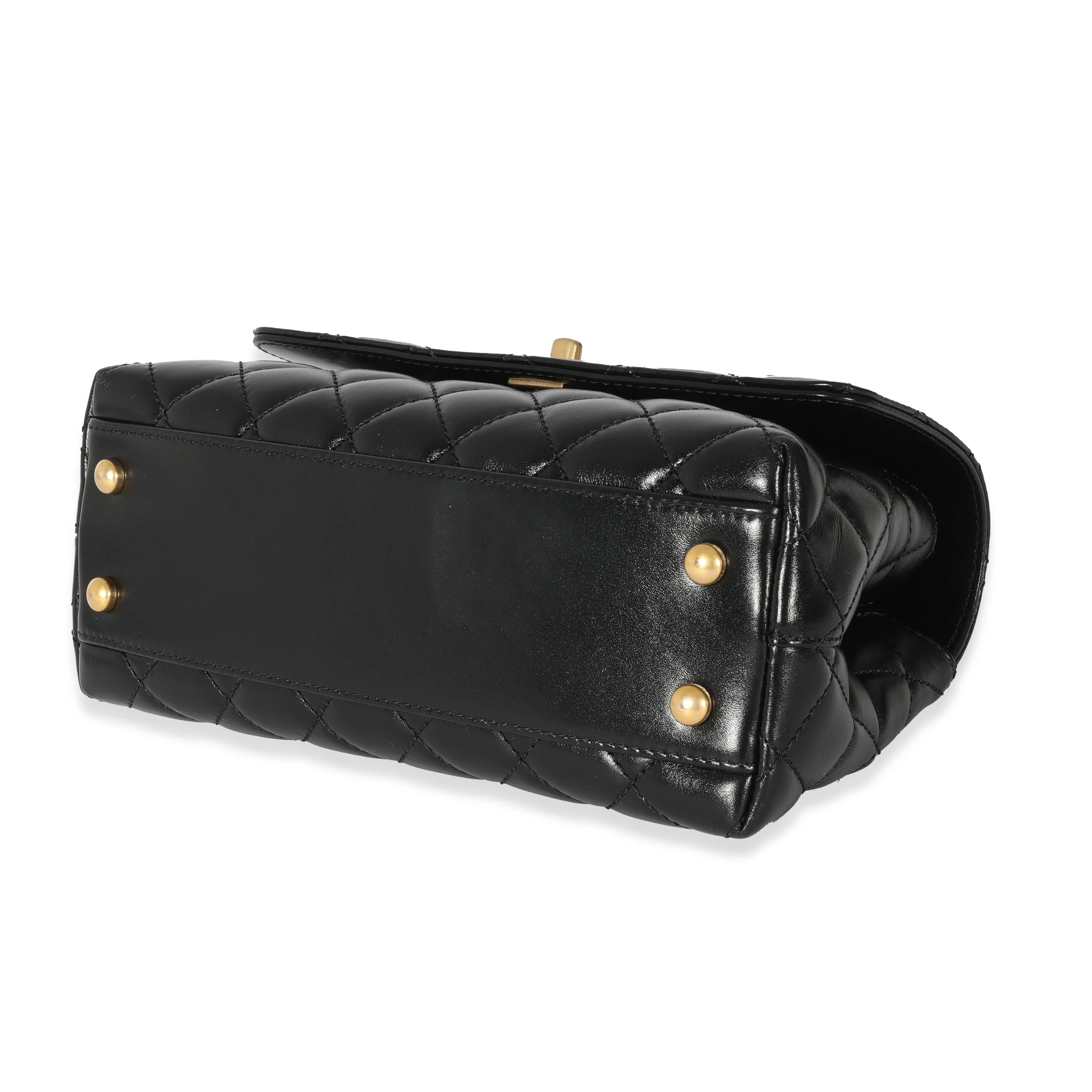 Chanel 22P Black Quilted Small Coco Top Handle Flap - Image 7