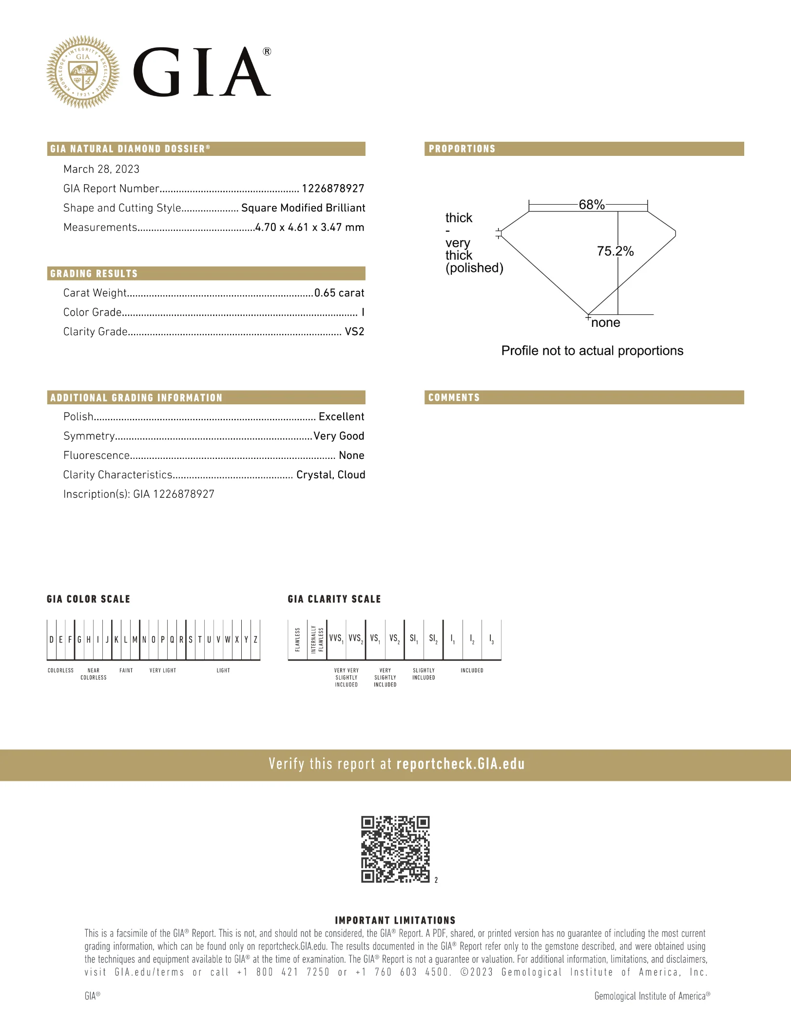 Certified 0.65 Ct Princess cut I VS2 Loose Diamond - Image 2