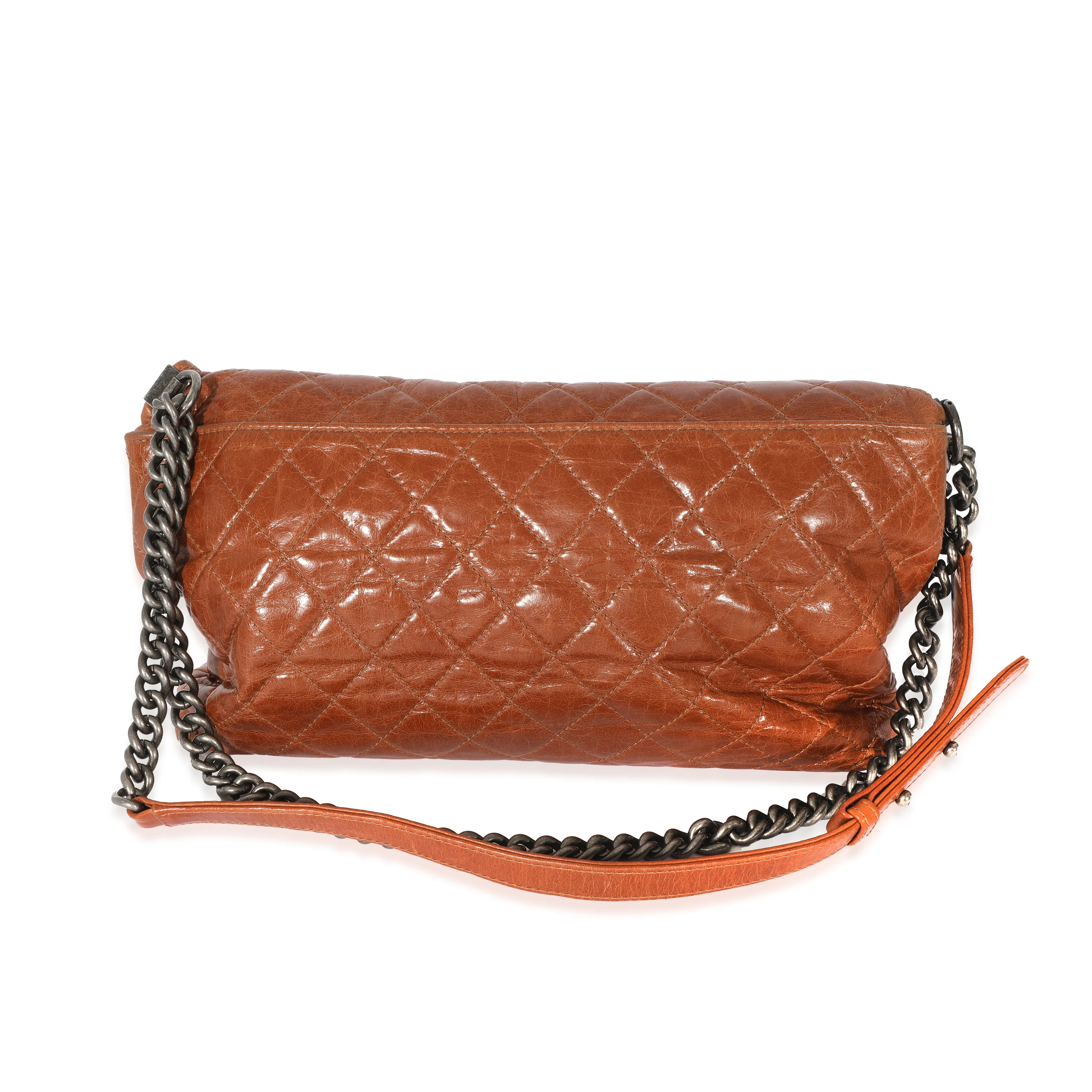 Chanel Brown Calfskin Tabatiere Kisslock Foldover Bag - Image 3
