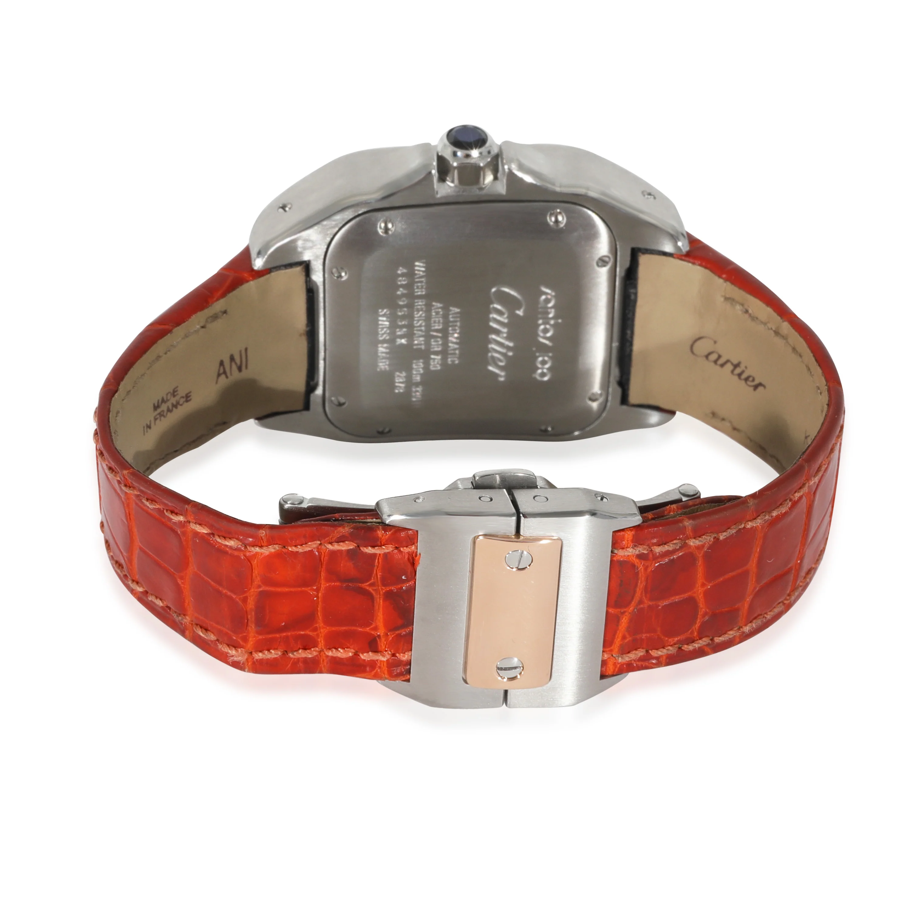 Cartier Santos 100 W20107X7 Unisex Watch in 18kt Stainless Steel/Rose Gold - Image 4