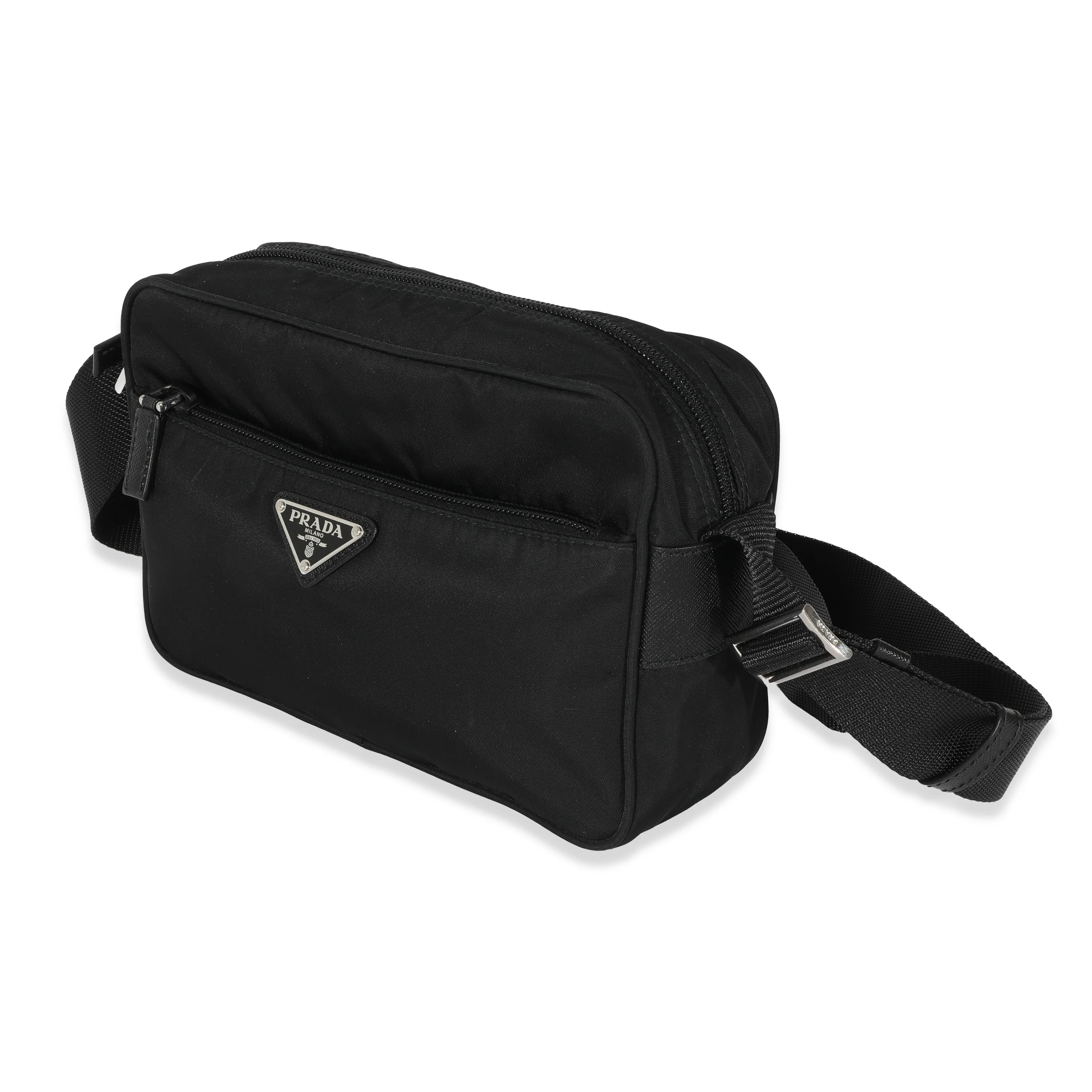 Prada Re-Nylon Black Front Pocket Bag - Image 2
