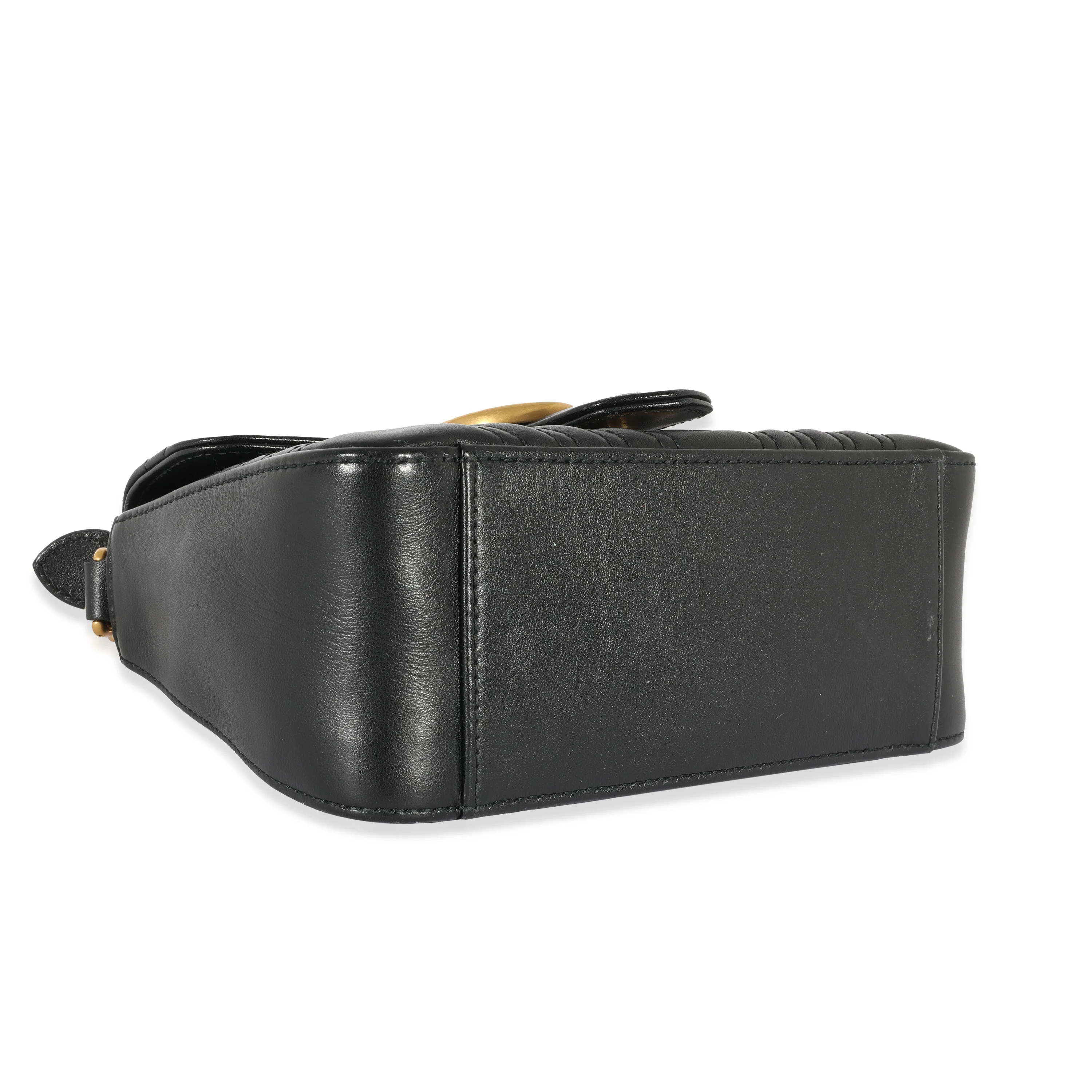 Gucci Black Leather Mini Marmont Top Handle - Image 4