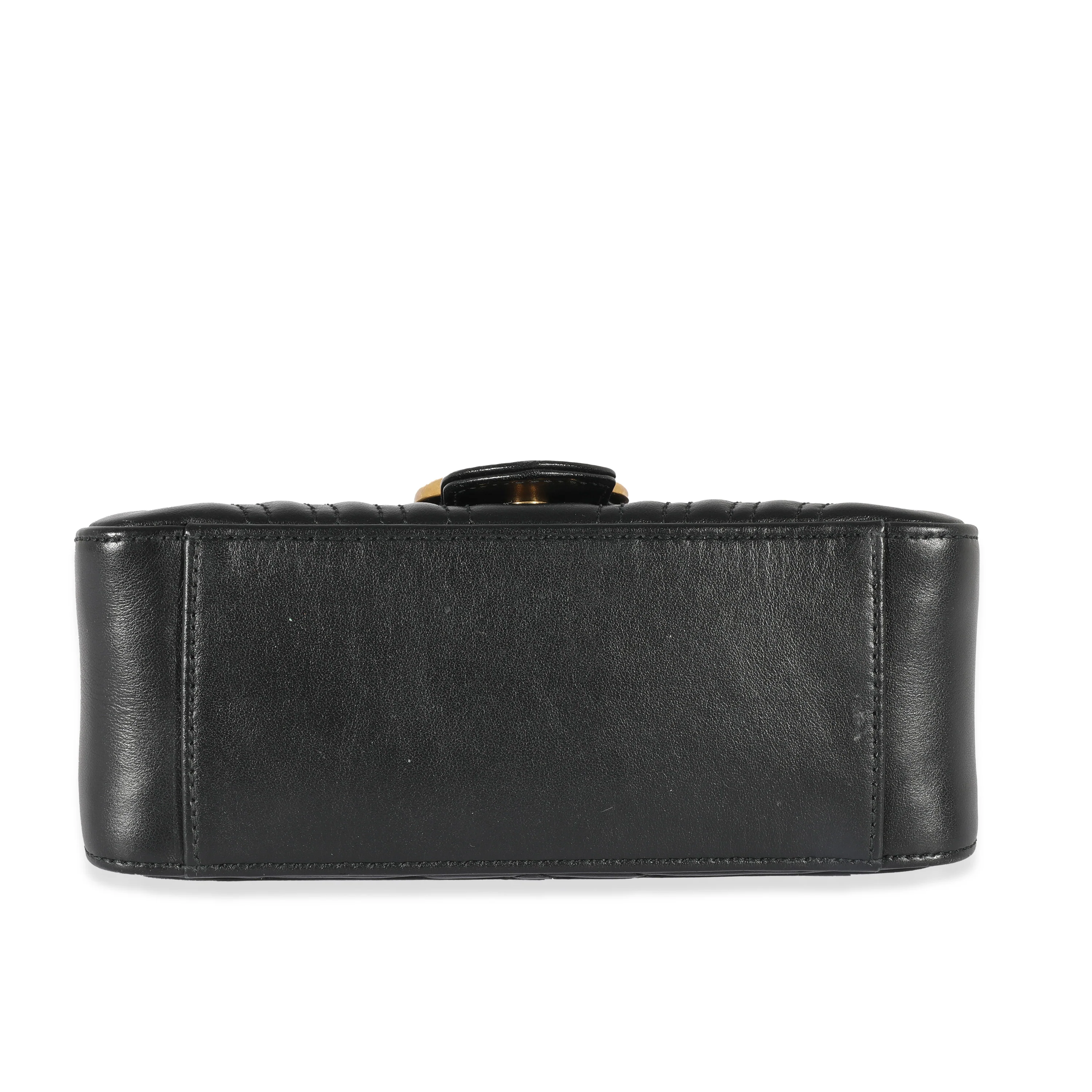 Gucci Black Leather Mini Marmont Top Handle - Image 7