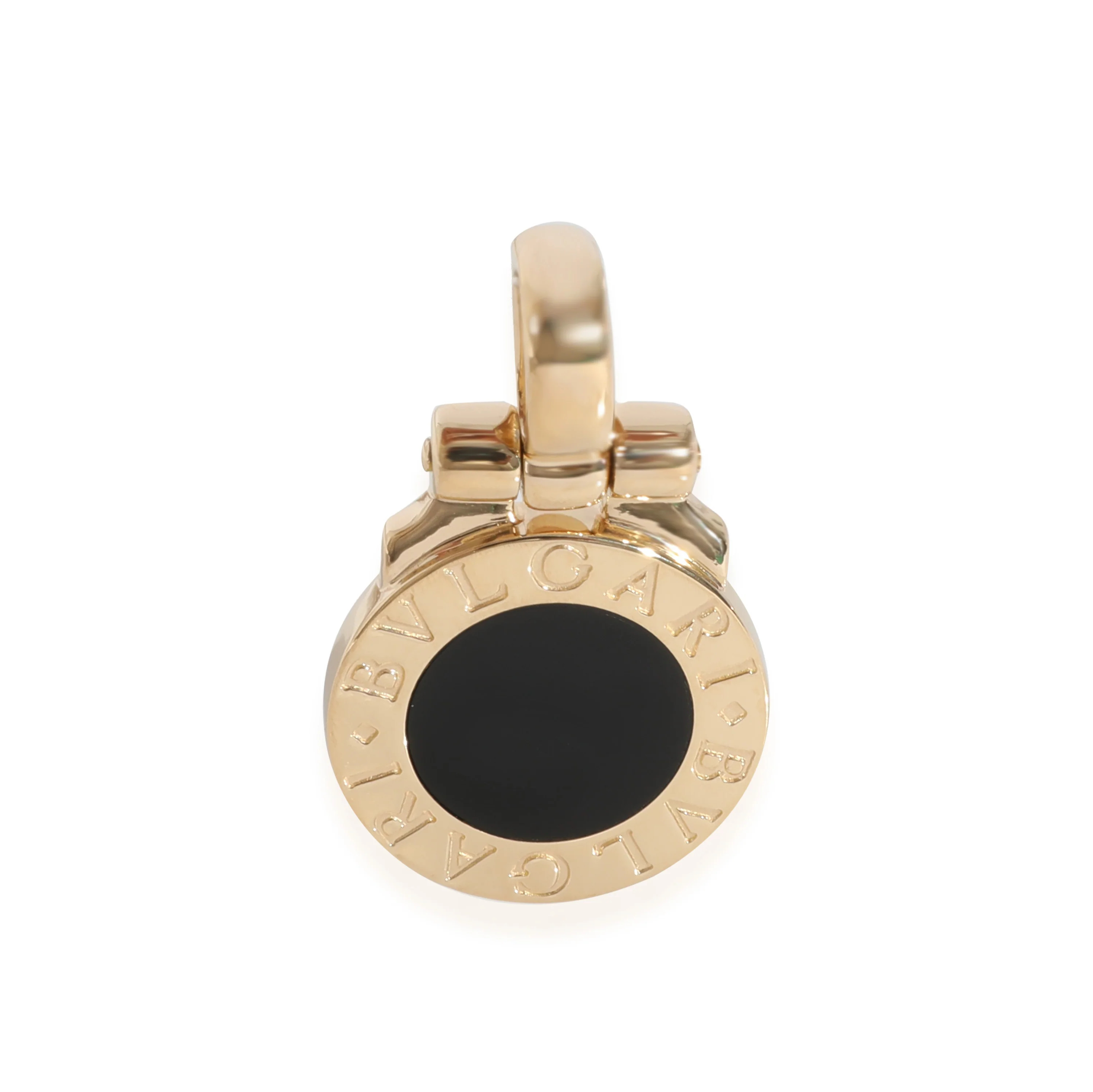 BVLGARI BVLGARI Vintage Onyx Charm Pendant in 18K Yellow Gold