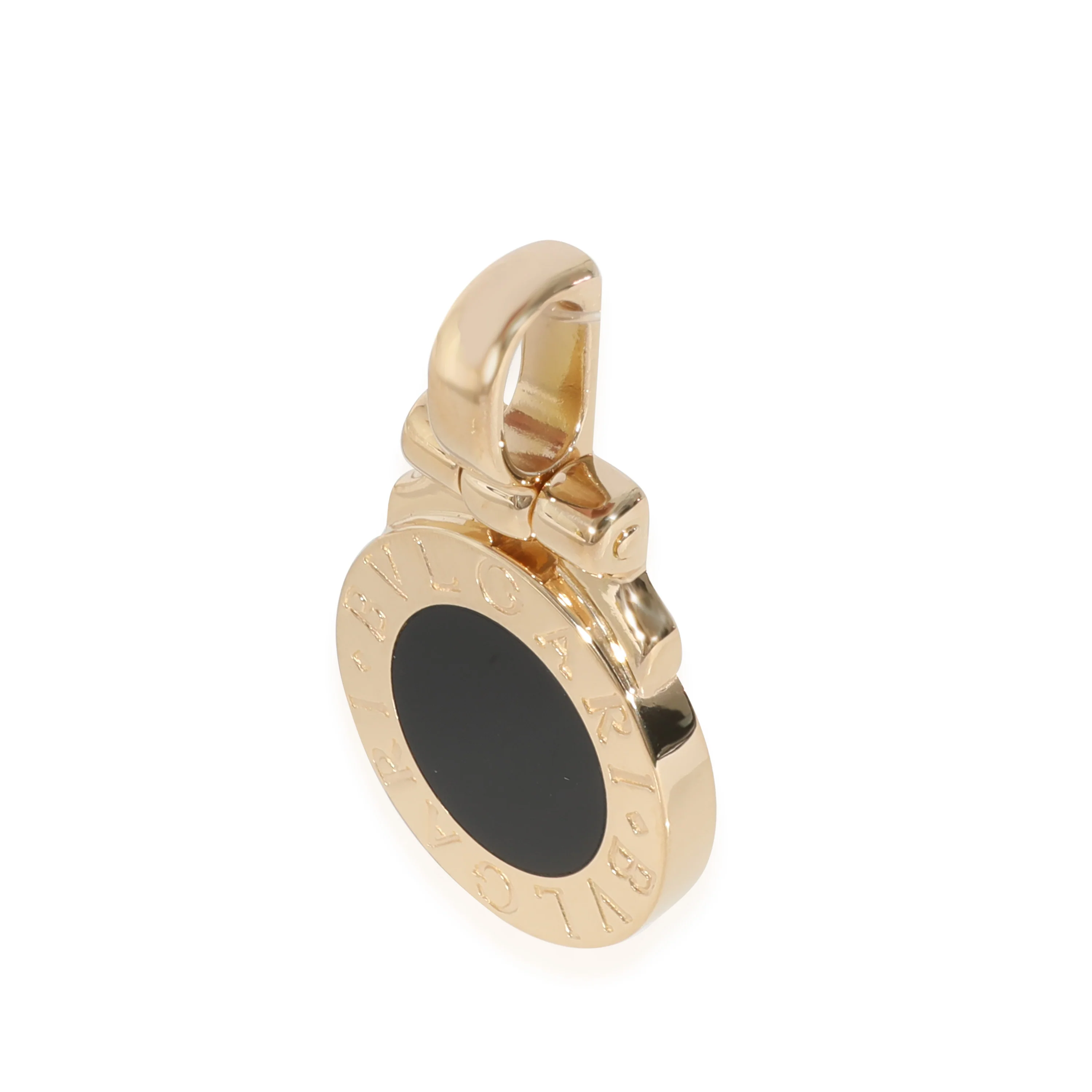 BVLGARI BVLGARI Vintage Onyx Charm Pendant in 18K Yellow Gold - Image 2