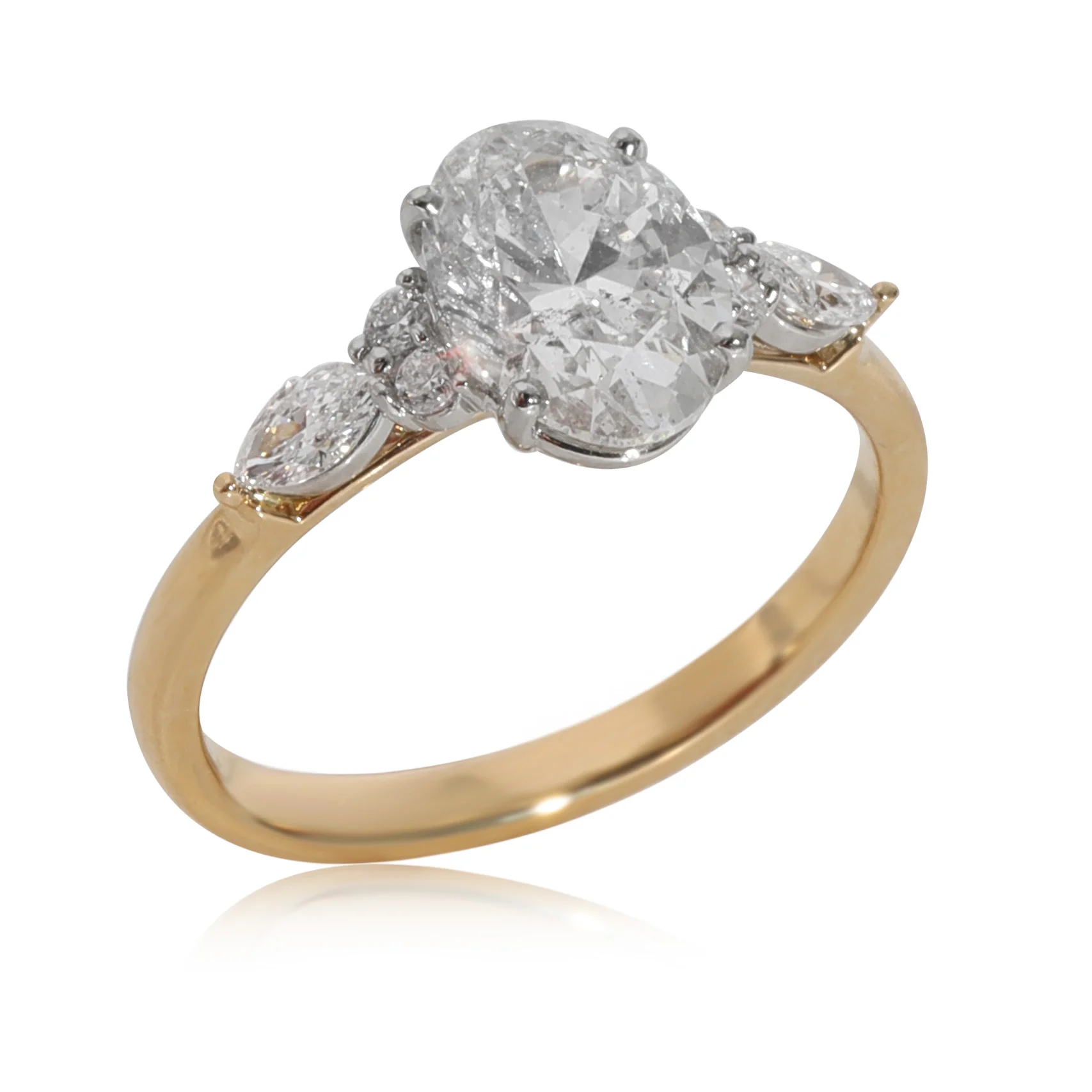 Oval Diamond Engagement Ring in 18k Gold/Platinum GIA G SI2 2.00 CTW - Image 3