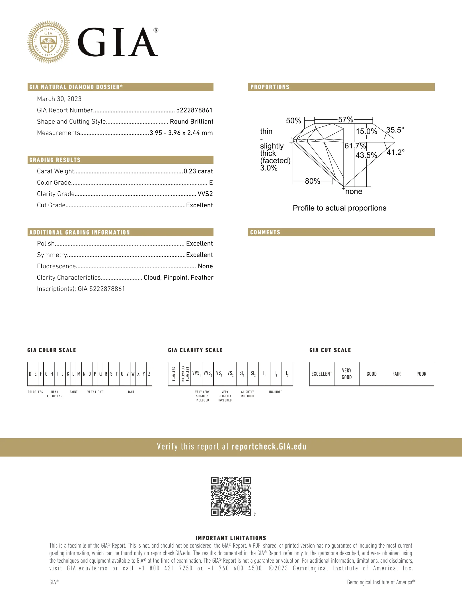 GIA Certified 0.23 Ct Round cut E VVS2 Loose Diamond - Image 2