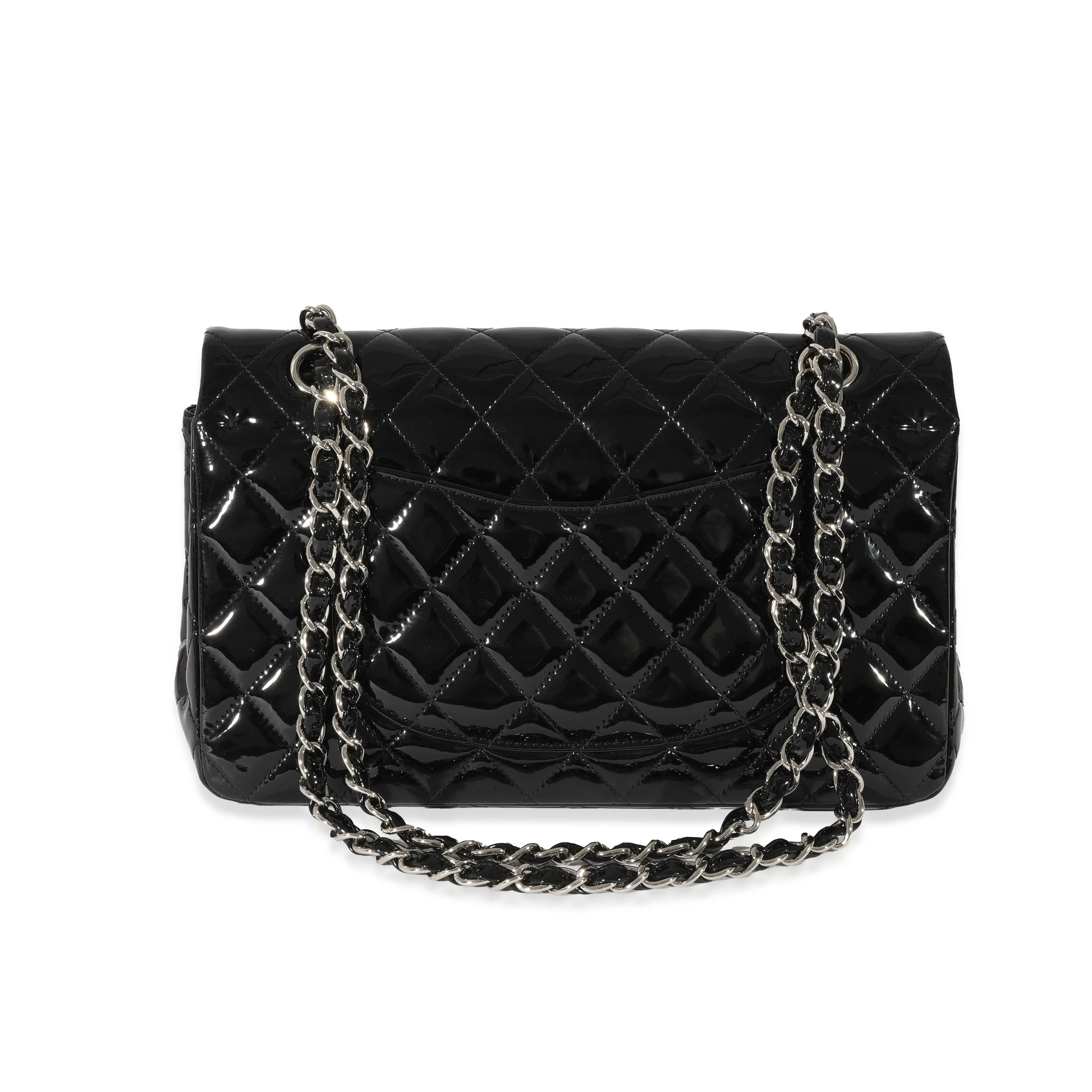 Chanel Black Patent Medium Classic Flap Bag - Image 3