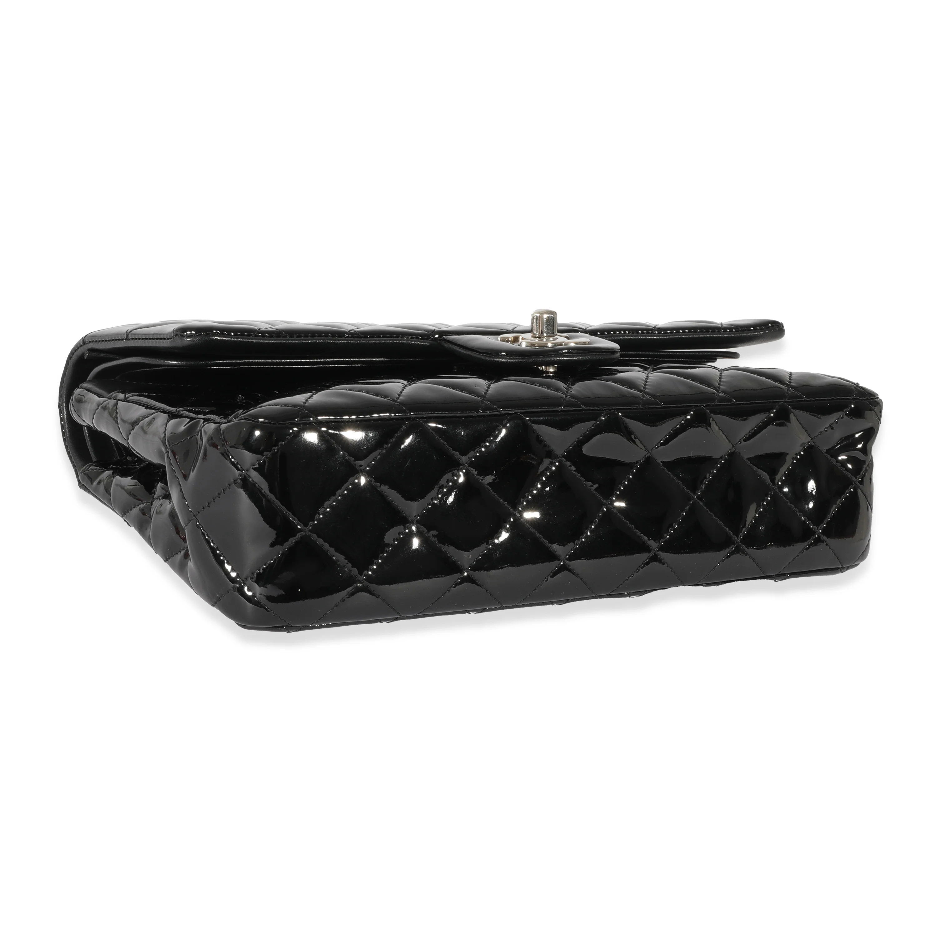 Chanel Black Patent Medium Classic Flap Bag - Image 4