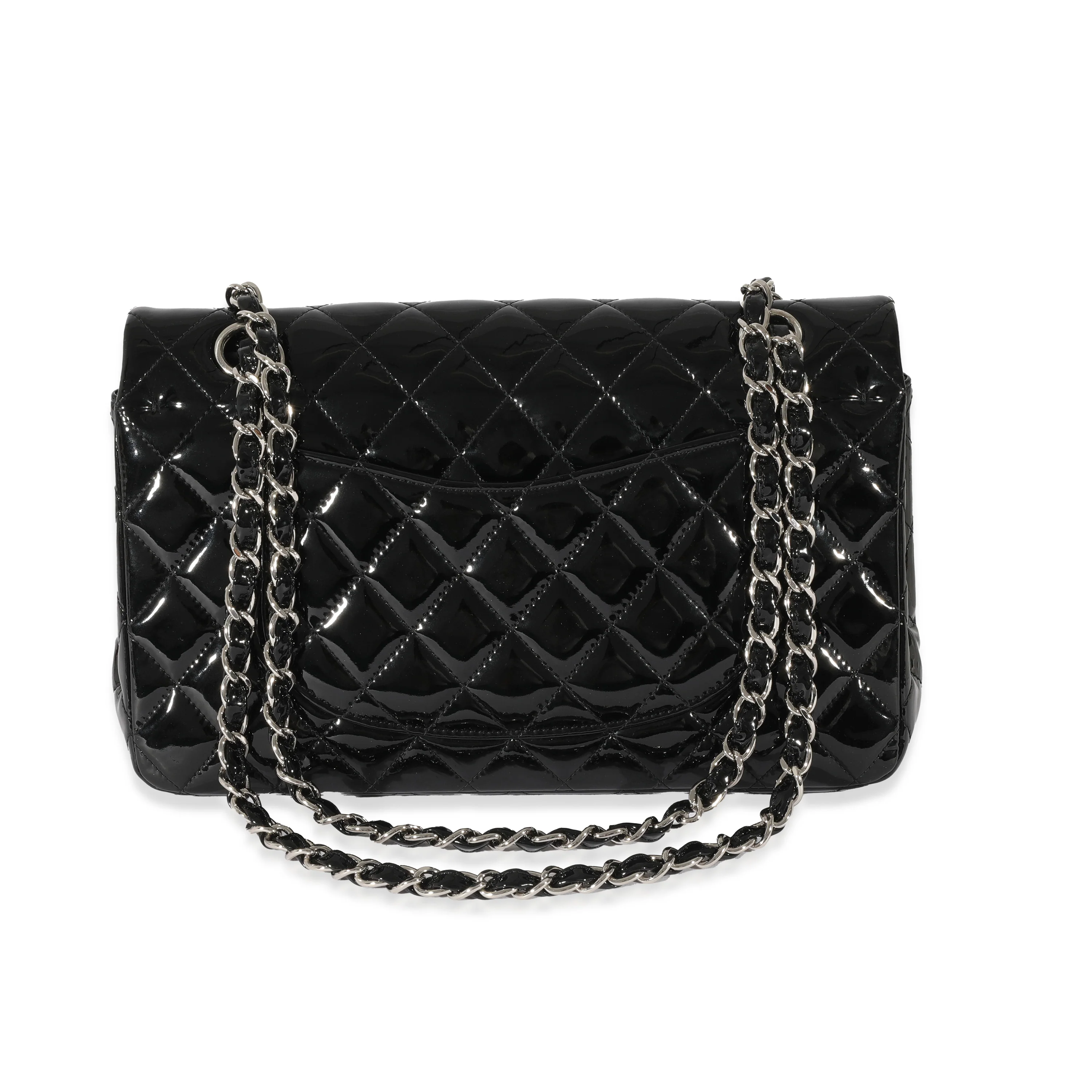 Chanel Black Patent Medium Classic Flap Bag - Image 5
