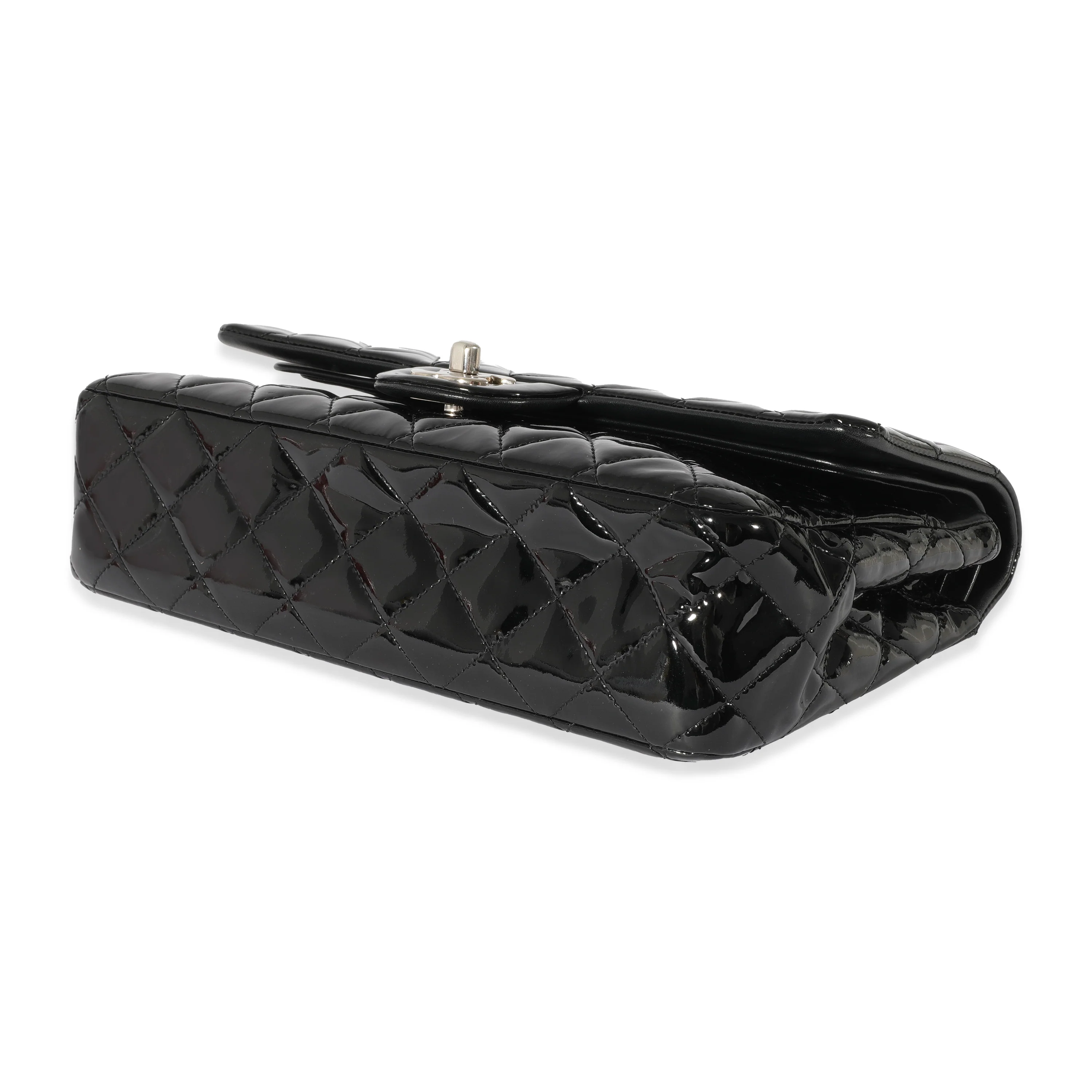 Chanel Black Patent Medium Classic Flap Bag - Image 6