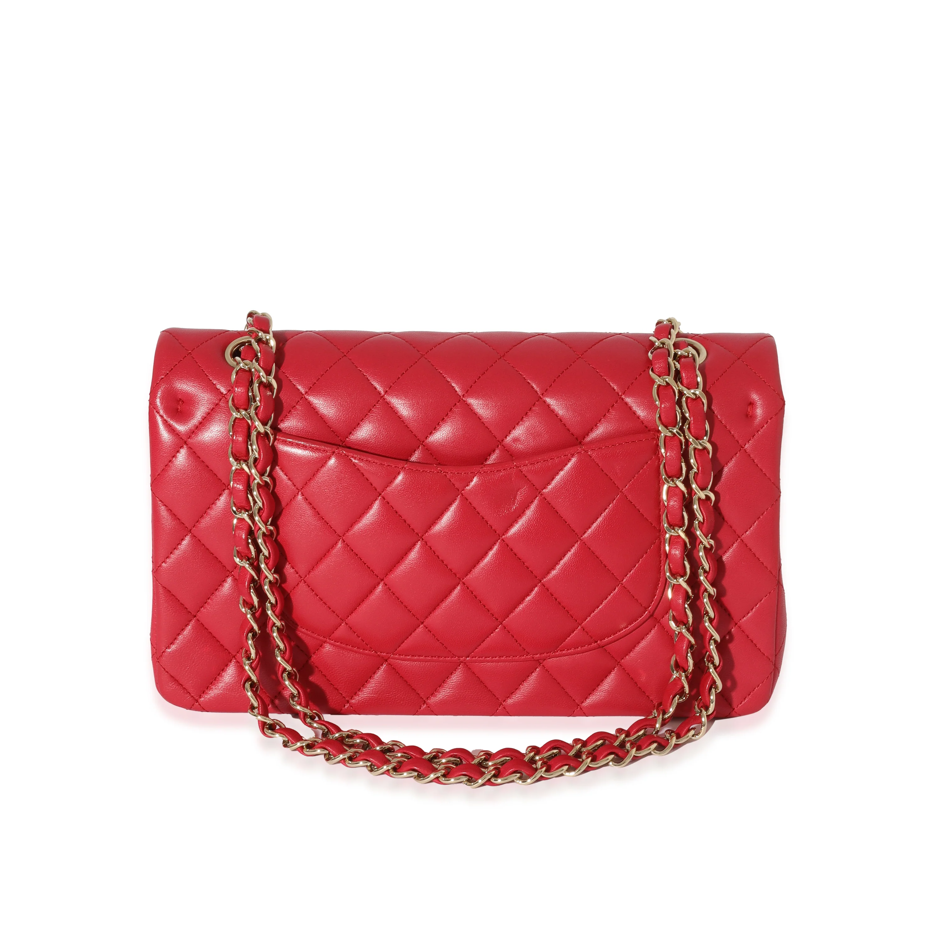 Dark Pink Quilted Lambskin Medium Classic Double Flap Bag - Image 3