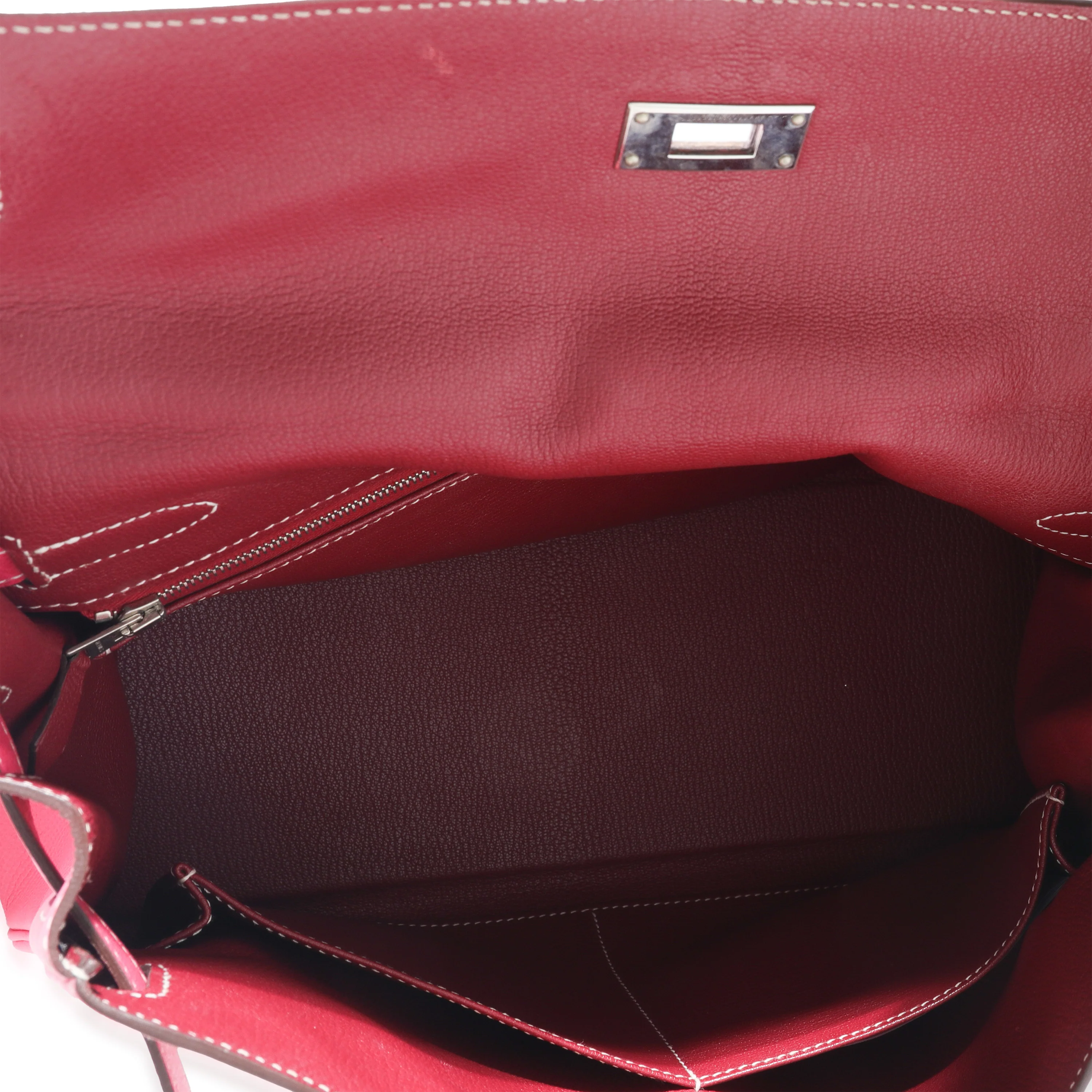 Hermes Rose Tyrien Rubis Epsom Candy Retourne Kelly 32 PHW - Image 8