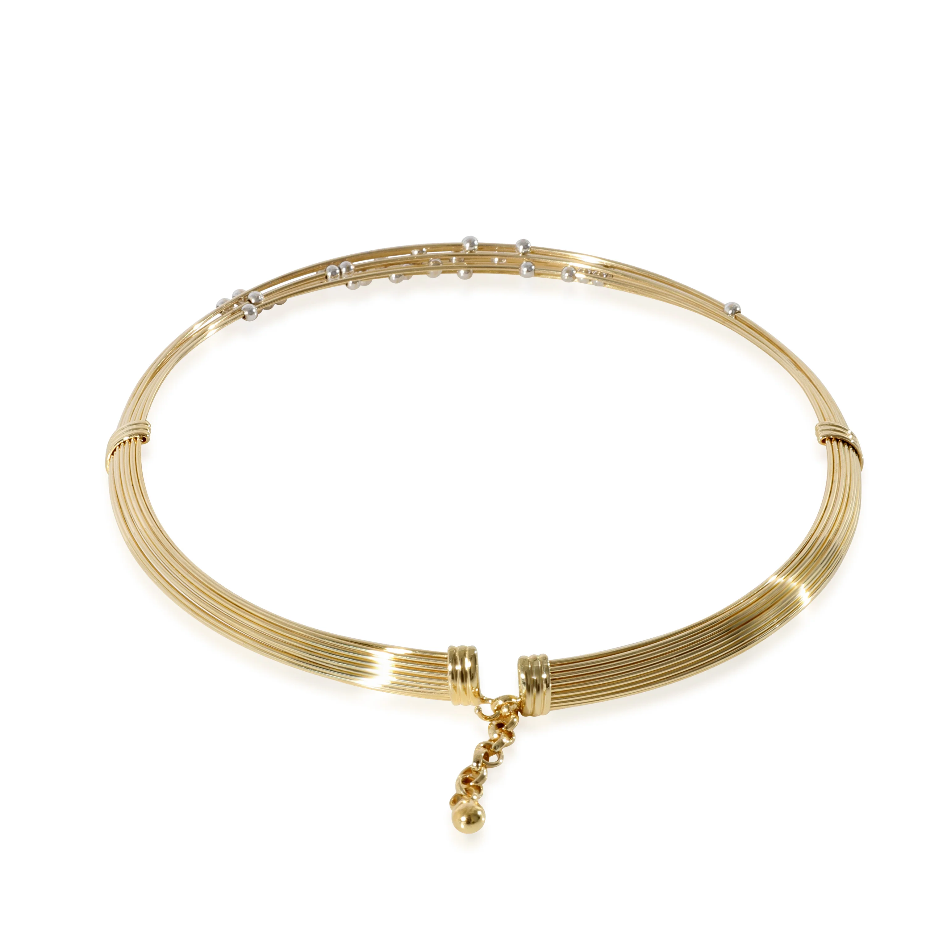 Roberto Coin Vintage 10 Strand Choker Necklace in 18k White Gold/Yellow Gold - Image 3