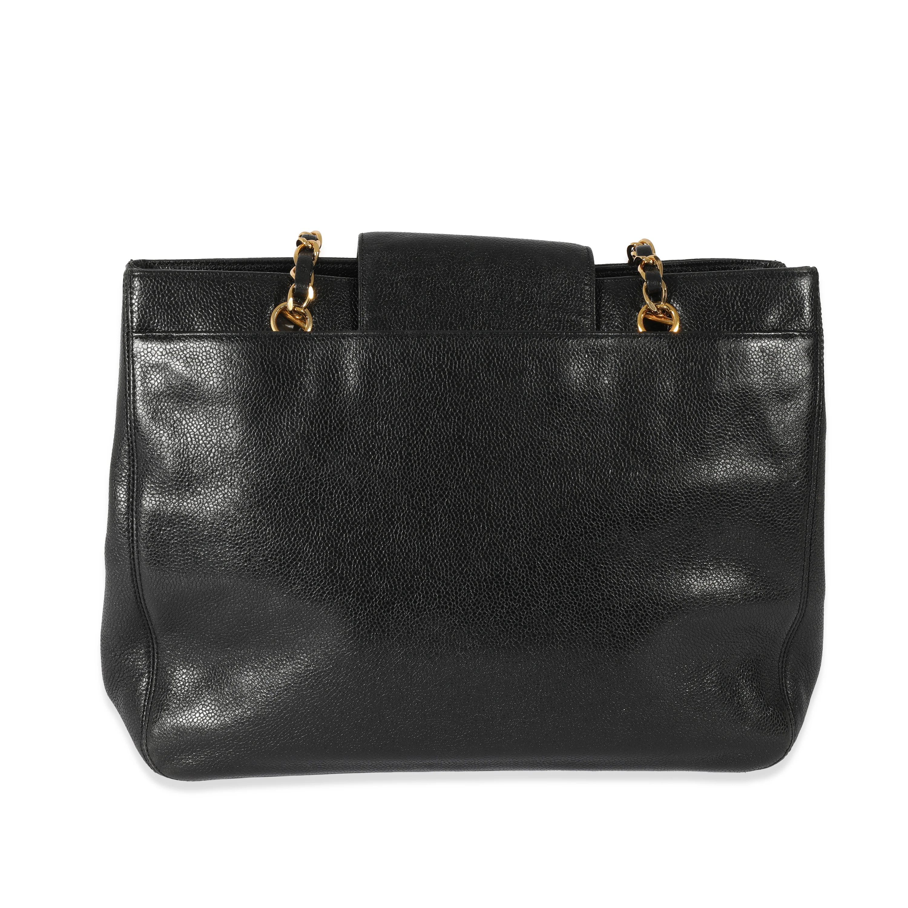 24K Vintage Black Caviar CC Chain Tote - Image 3