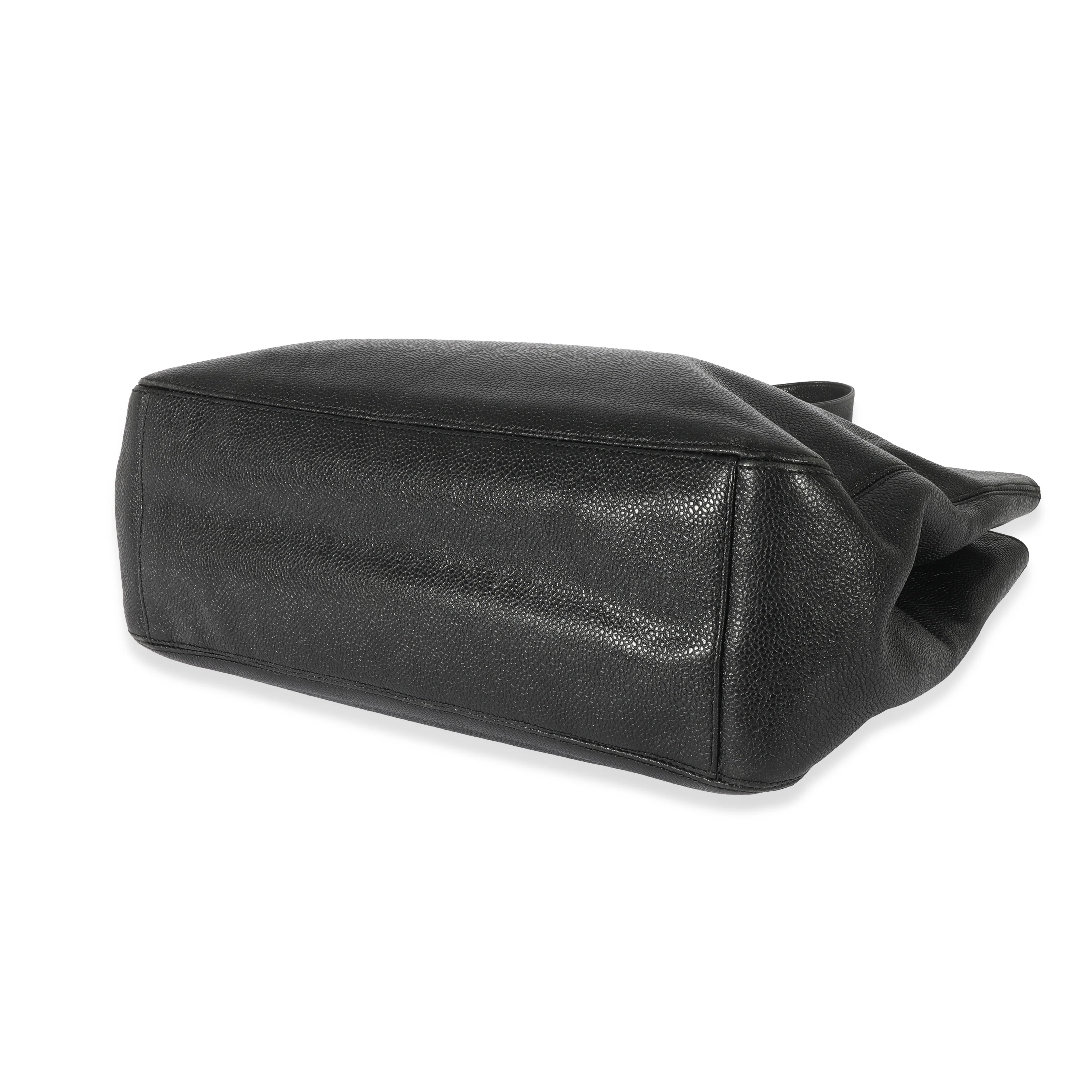 24K Vintage Black Caviar CC Chain Tote - Image 7
