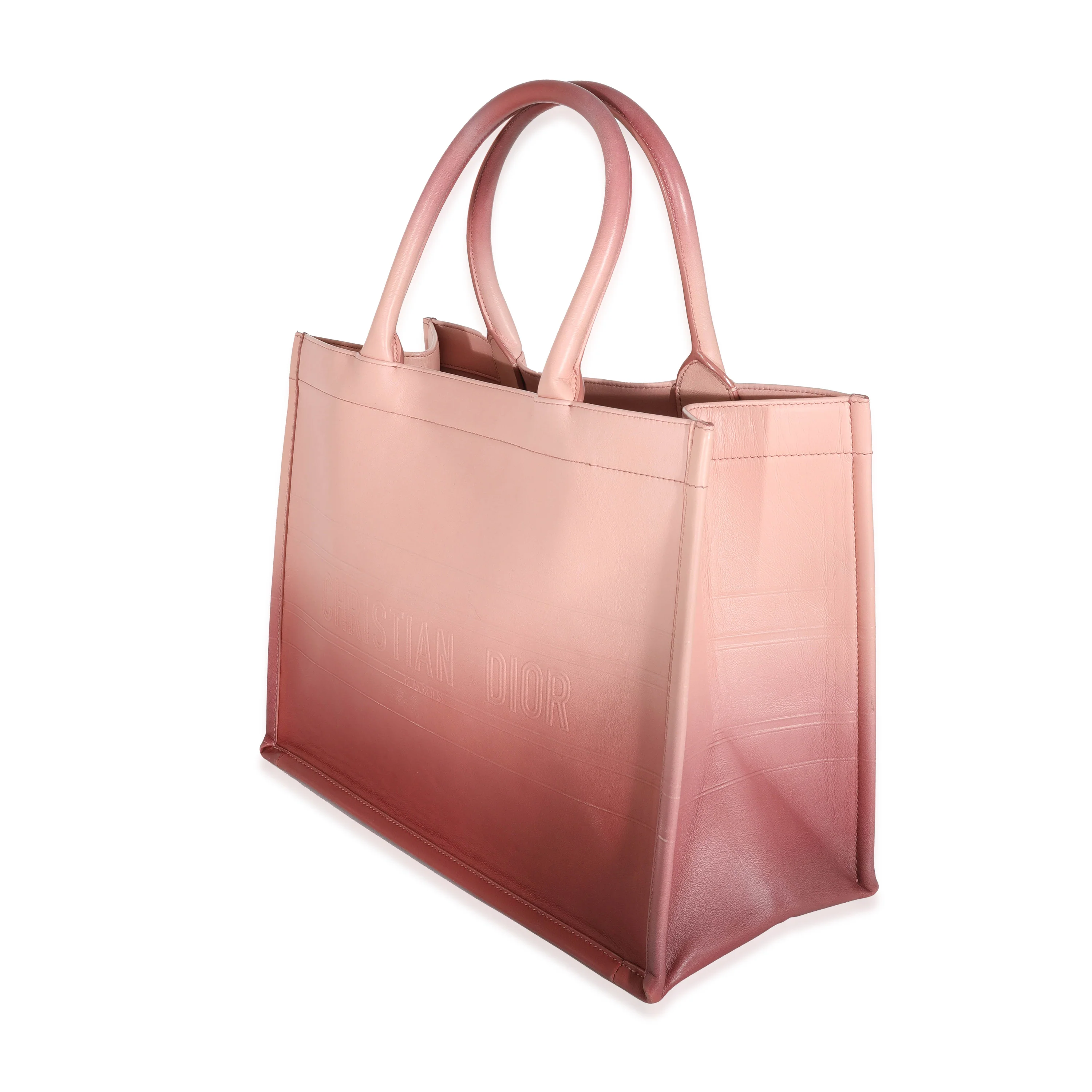 Pink Gradient Leather Medium Book Tote - Image 2