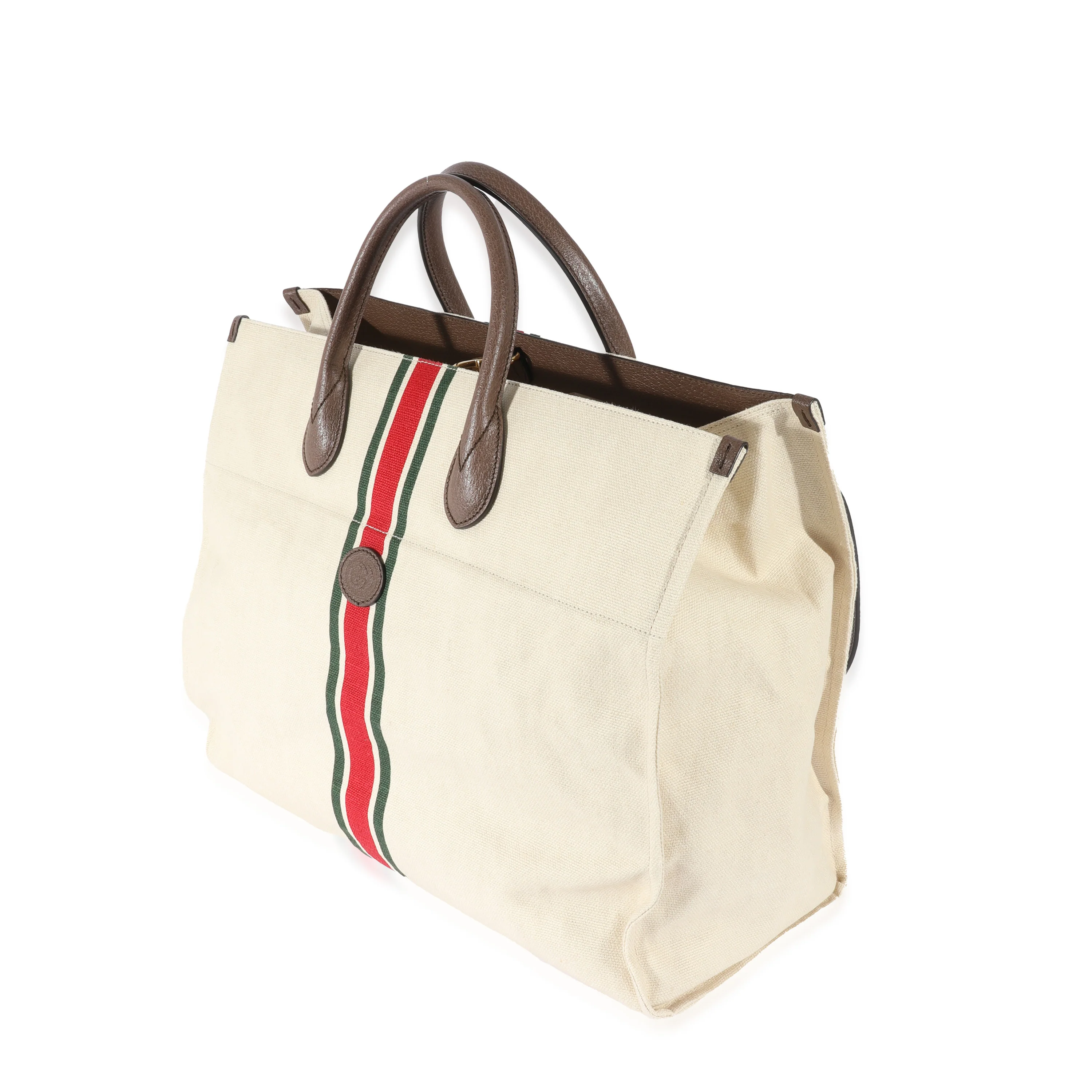 Beige Web Linen Foldable Tote - Image 2