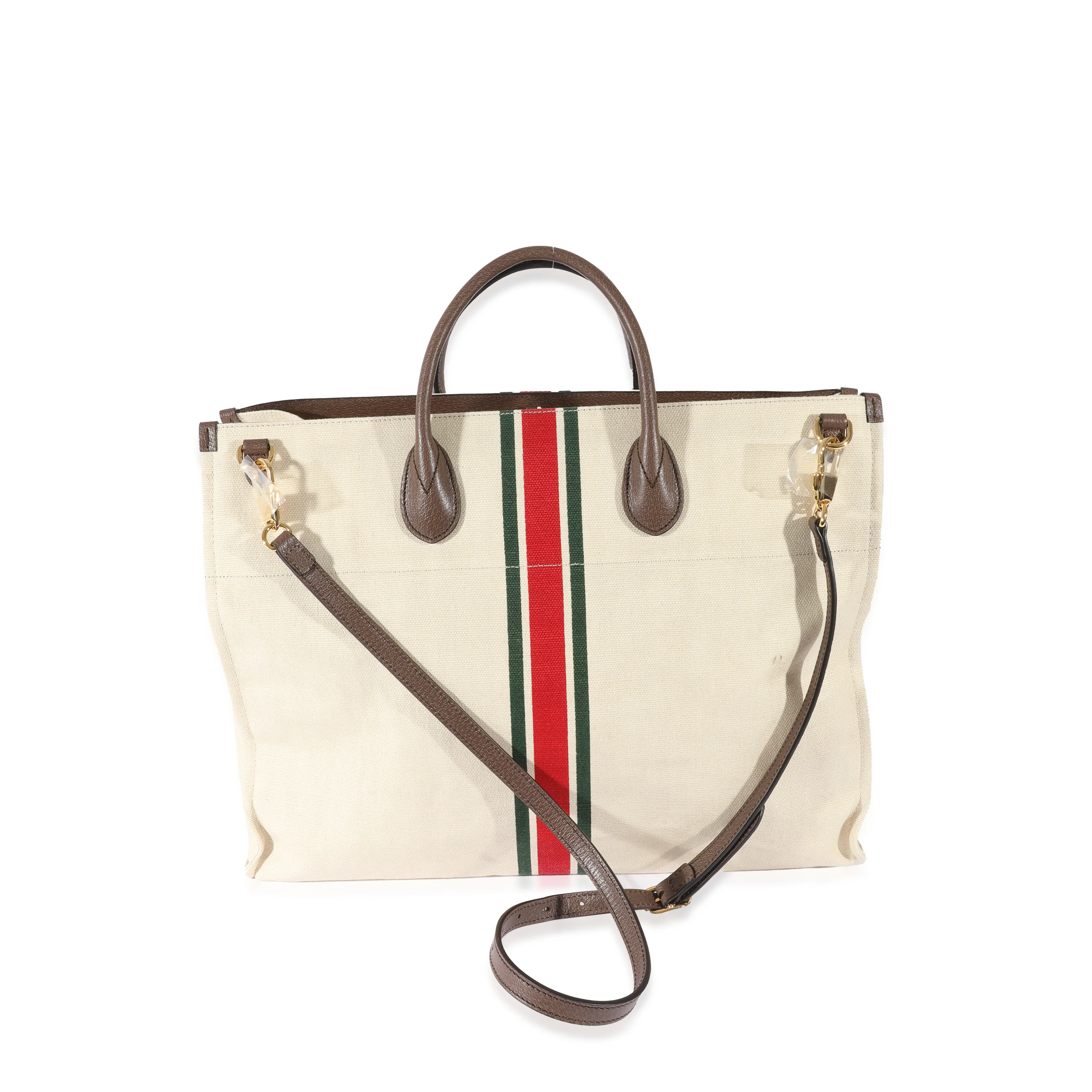 Beige Web Linen Foldable Tote - Image 3