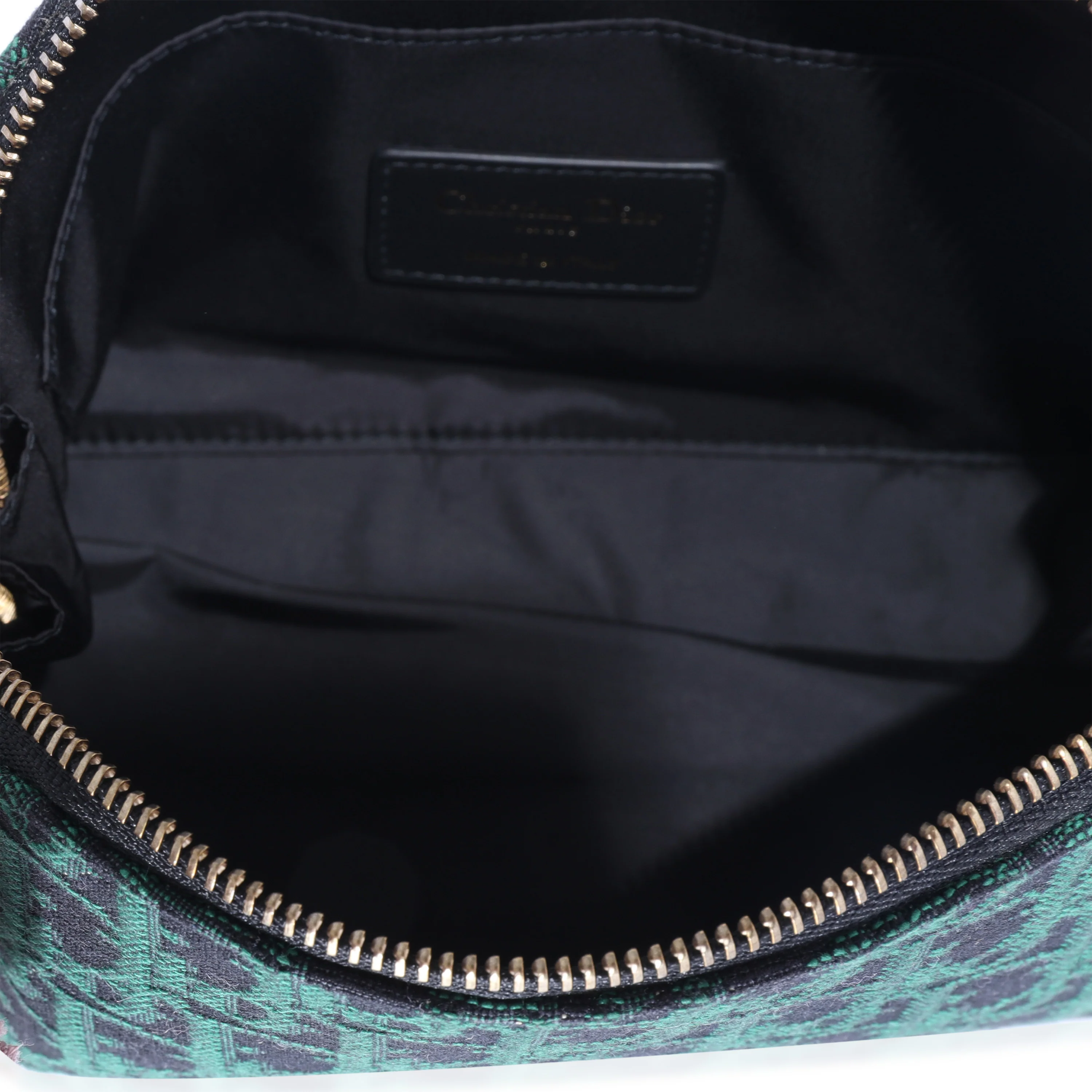 Christian Dior Canvas Green Oblique Cosmetic Pouch - Image 4
